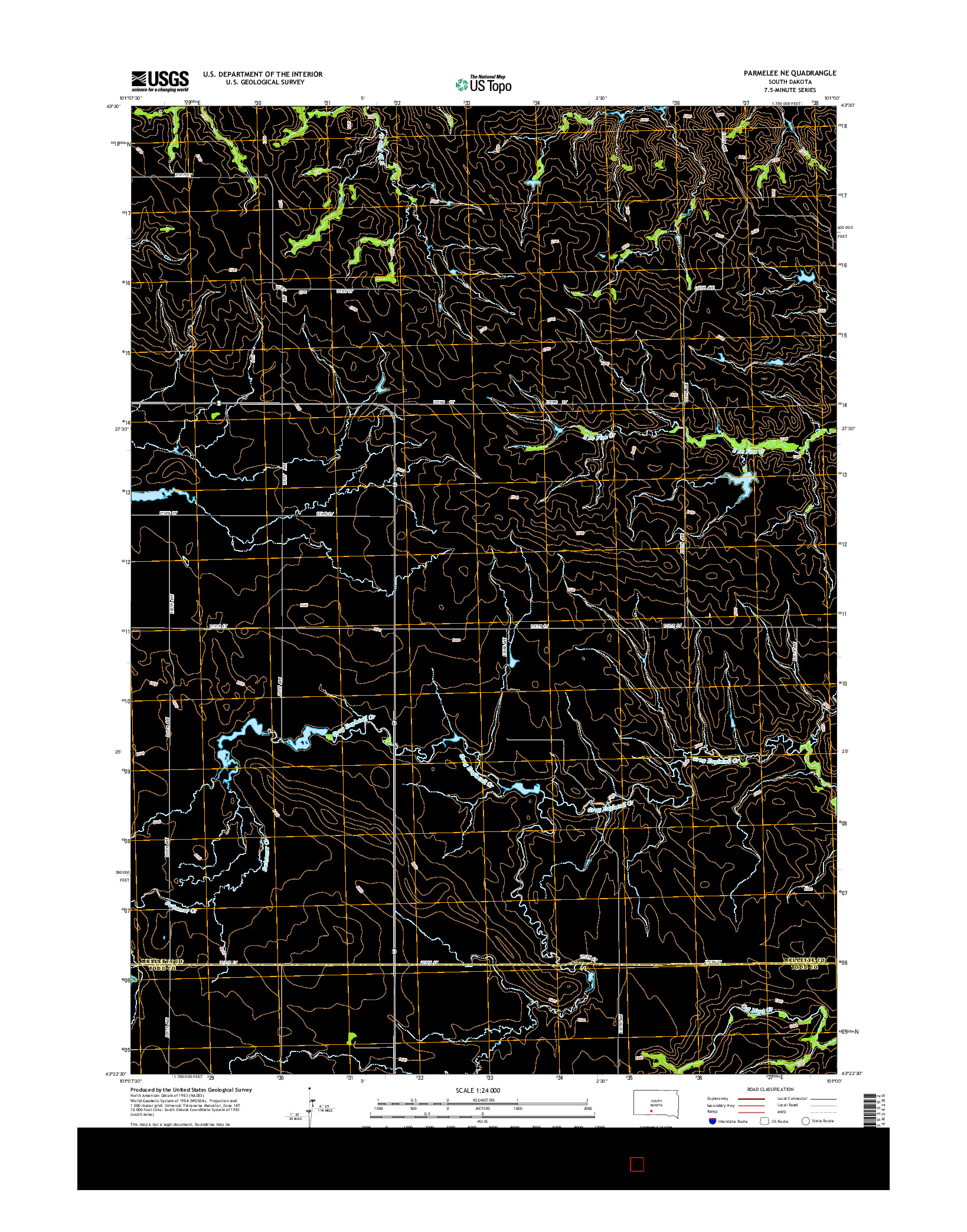 USGS US TOPO 7.5-MINUTE MAP FOR PARMELEE NE, SD 2015