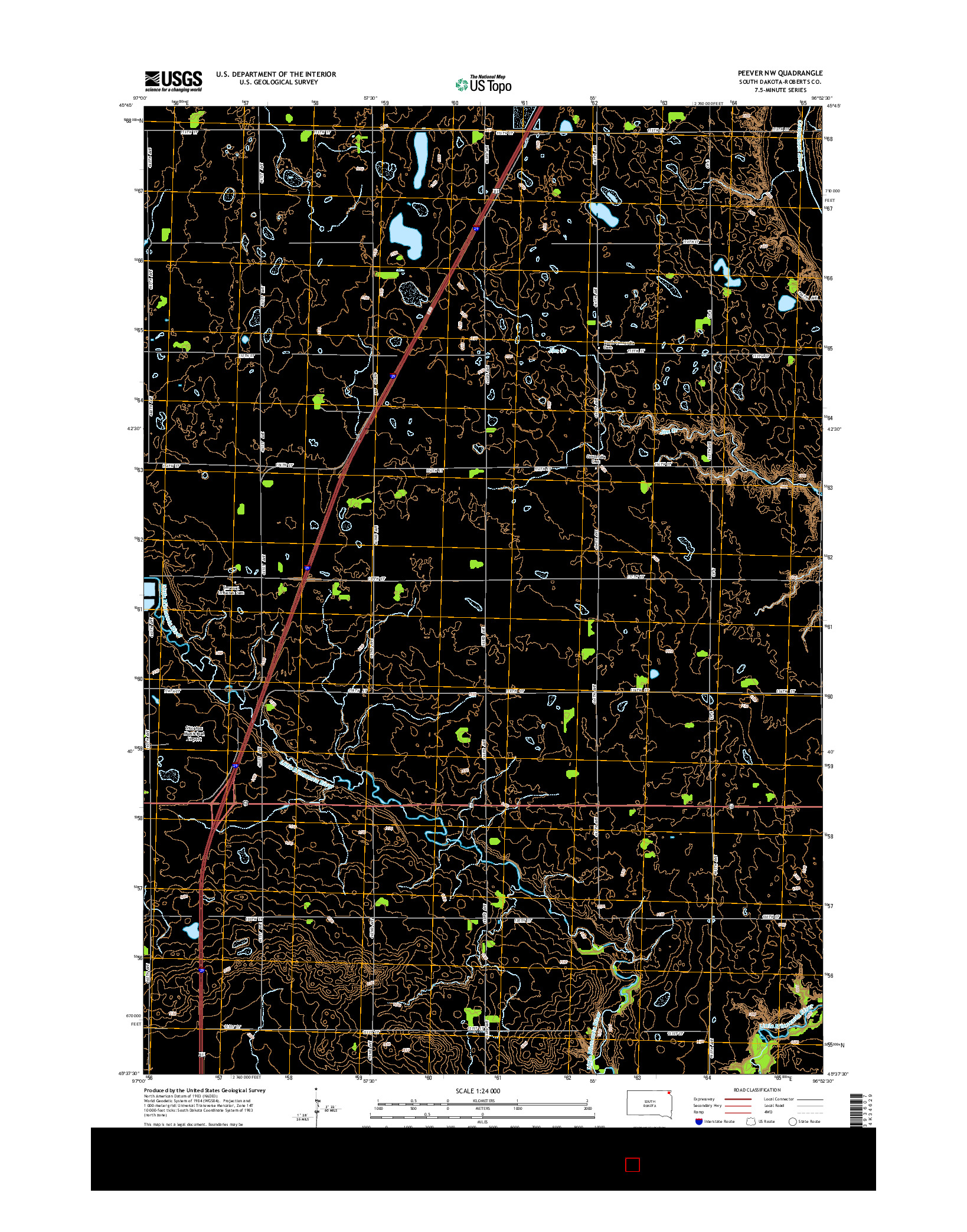 USGS US TOPO 7.5-MINUTE MAP FOR PEEVER NW, SD 2015