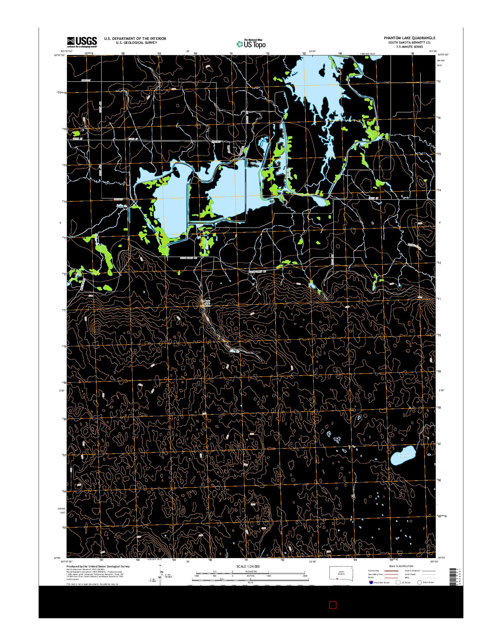 USGS US TOPO 7.5-MINUTE MAP FOR PHANTOM LAKE, SD 2015