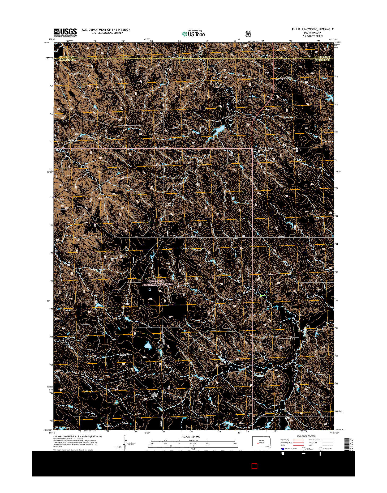 USGS US TOPO 7.5-MINUTE MAP FOR PHILIP JUNCTION, SD 2015