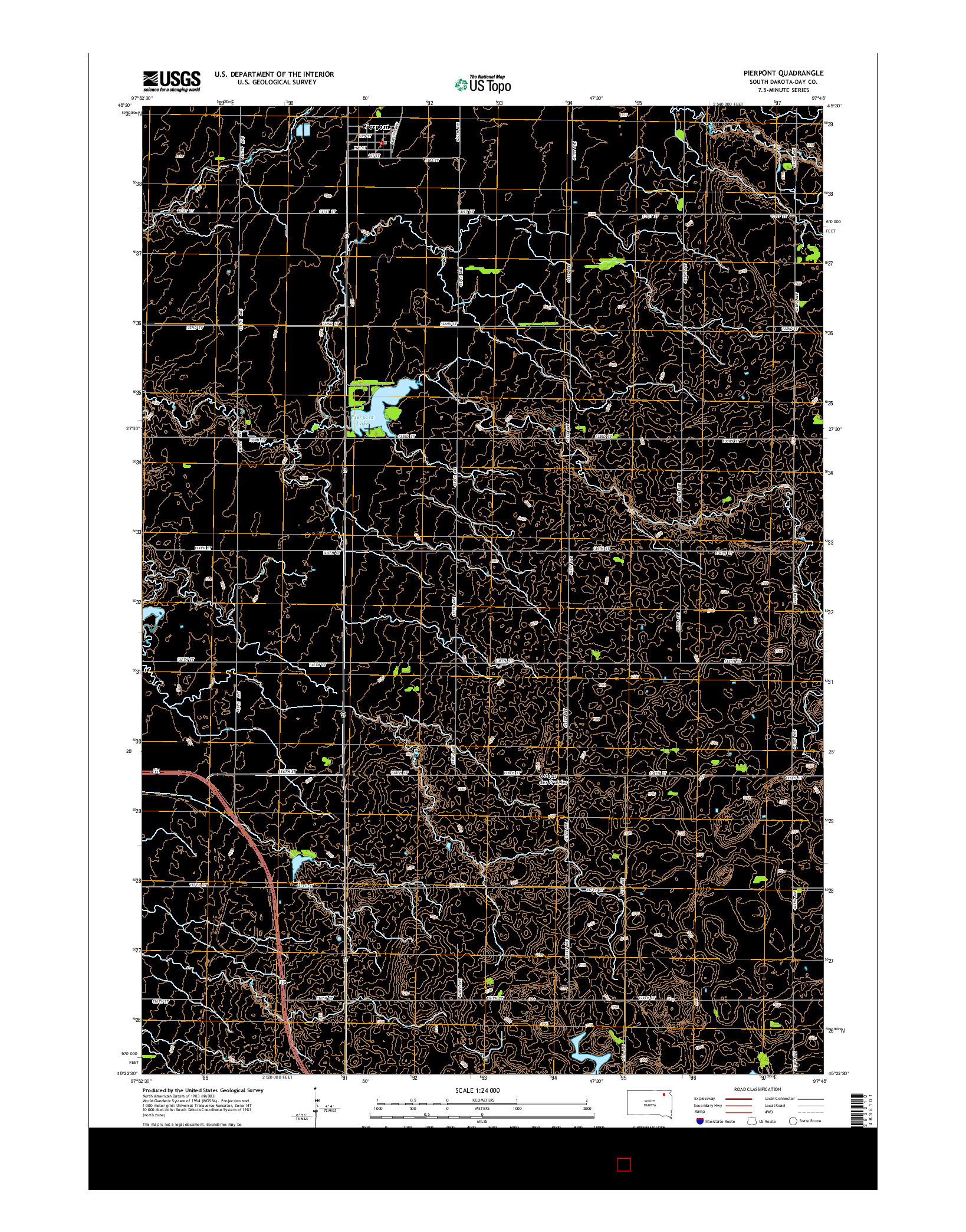 USGS US TOPO 7.5-MINUTE MAP FOR PIERPONT, SD 2015