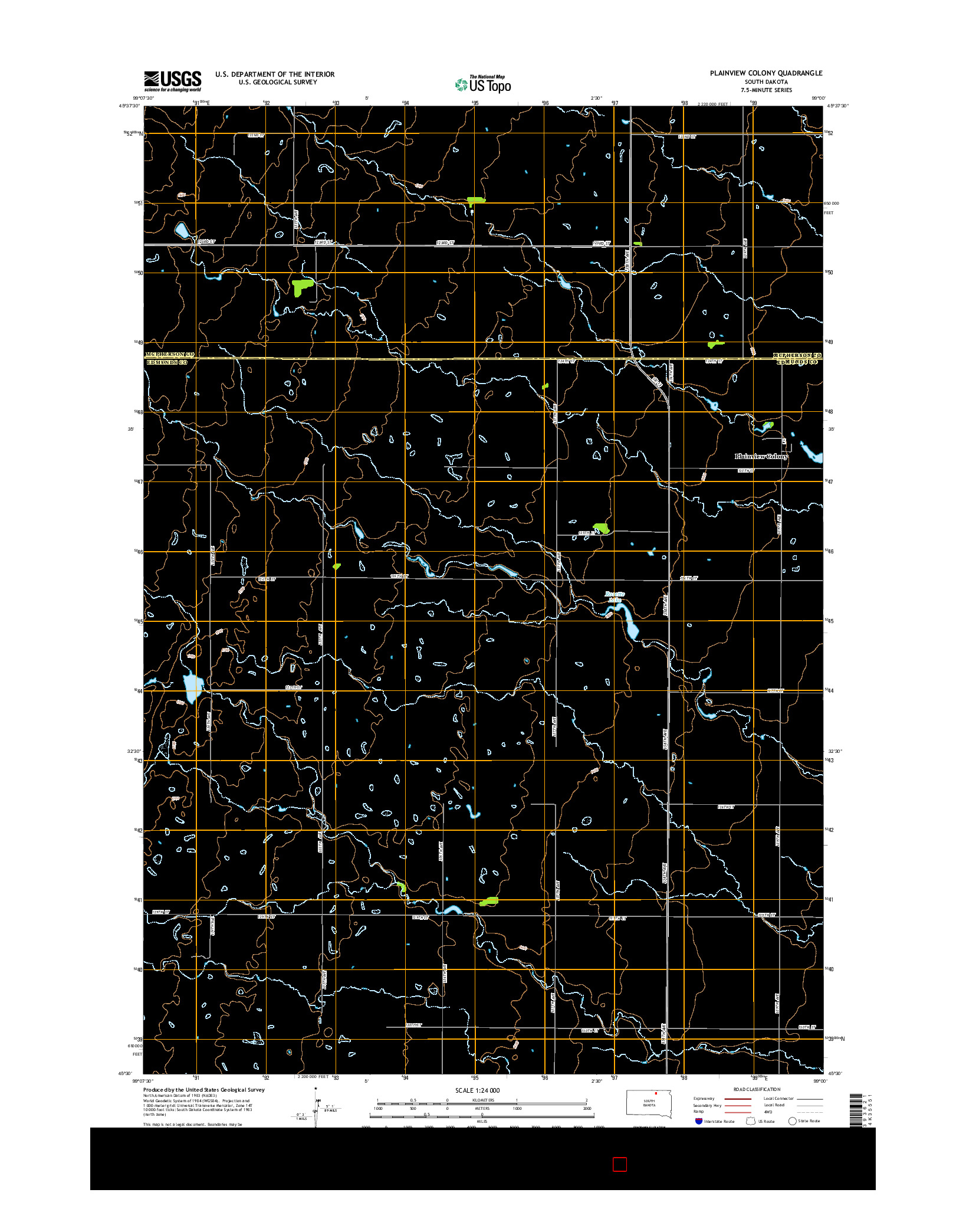 USGS US TOPO 7.5-MINUTE MAP FOR PLAINVIEW COLONY, SD 2015