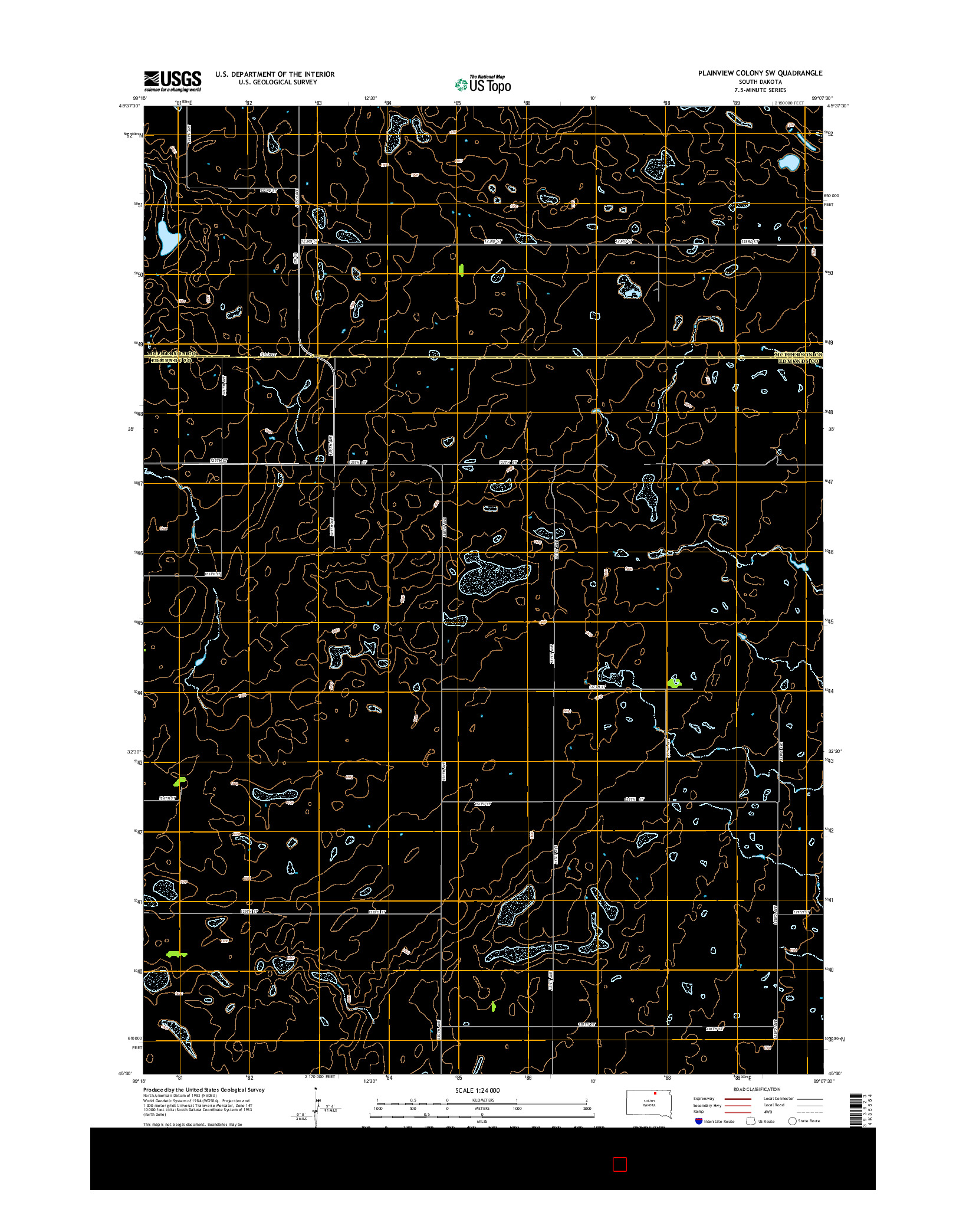 USGS US TOPO 7.5-MINUTE MAP FOR PLAINVIEW COLONY SW, SD 2015
