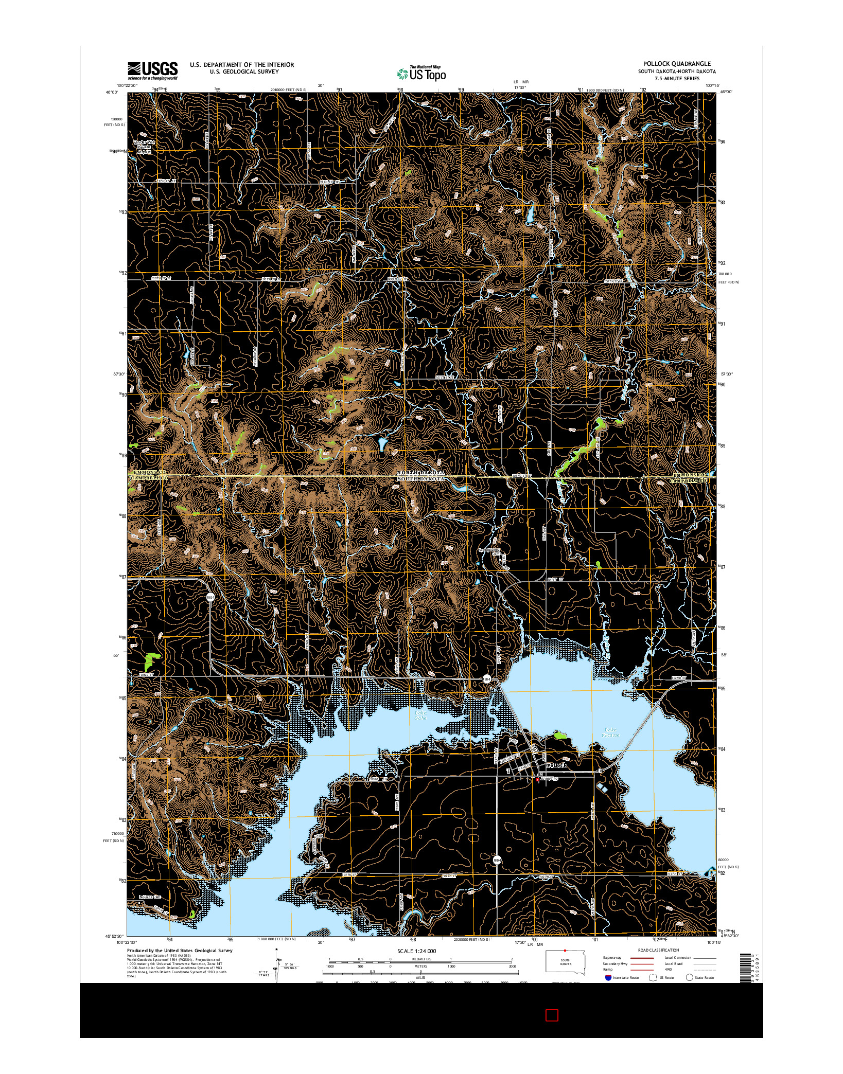 USGS US TOPO 7.5-MINUTE MAP FOR POLLOCK, SD-ND 2015
