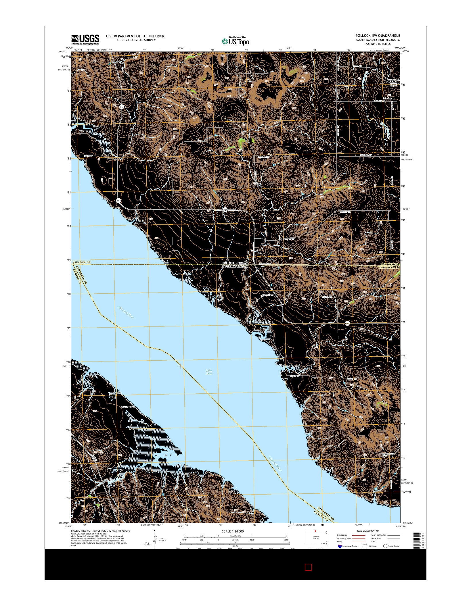 USGS US TOPO 7.5-MINUTE MAP FOR POLLOCK NW, SD-ND 2015