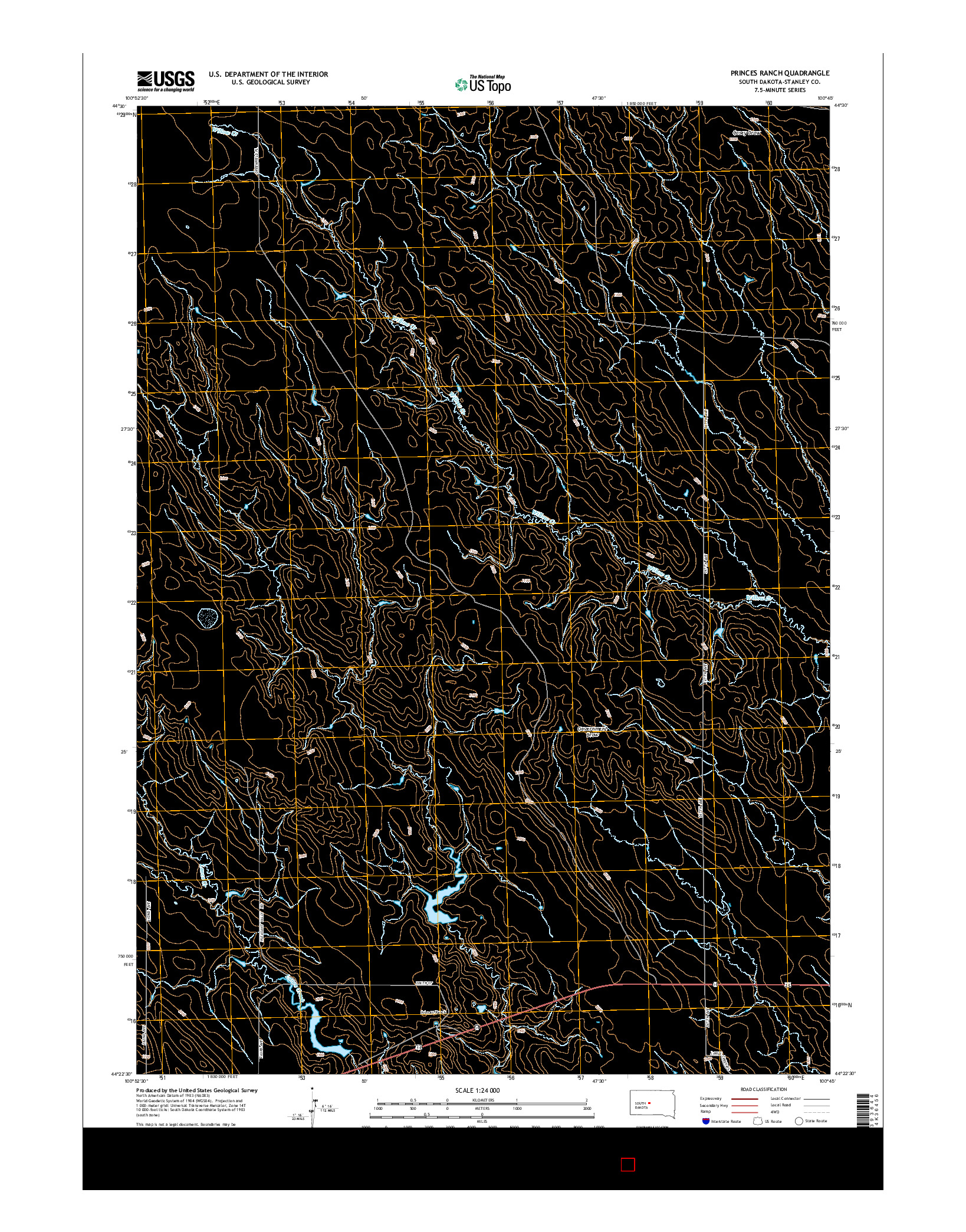 USGS US TOPO 7.5-MINUTE MAP FOR PRINCES RANCH, SD 2015