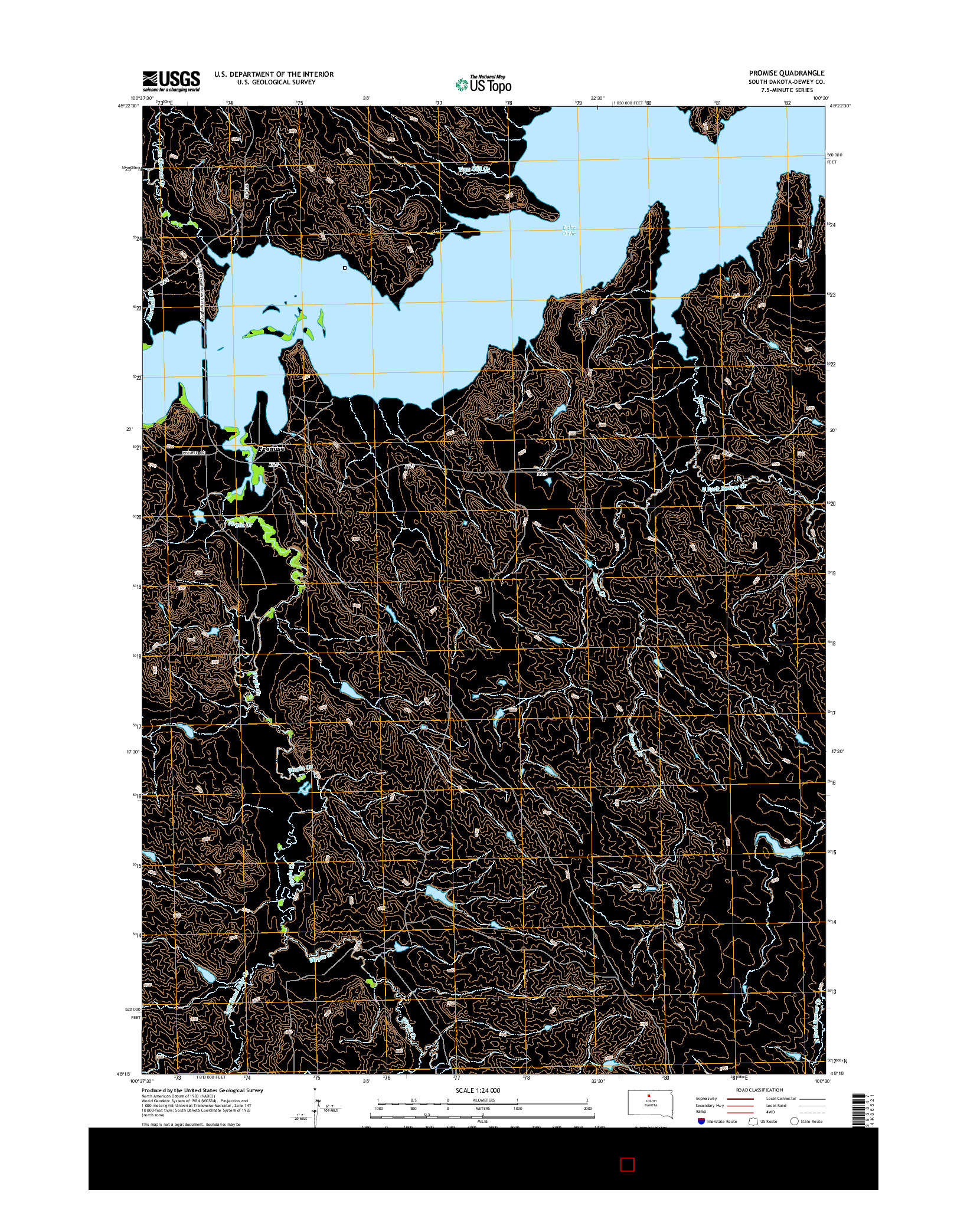 USGS US TOPO 7.5-MINUTE MAP FOR PROMISE, SD 2015