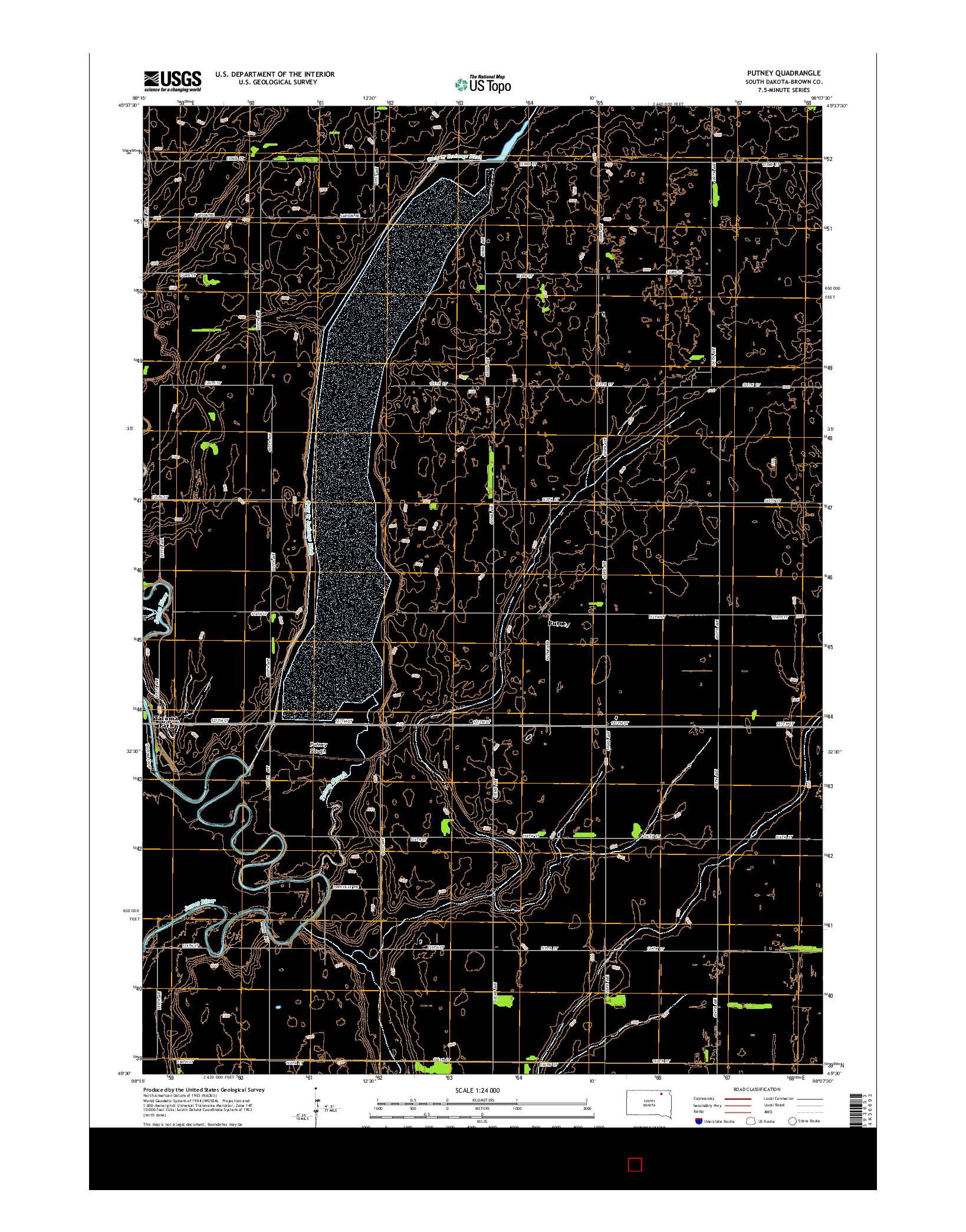 USGS US TOPO 7.5-MINUTE MAP FOR PUTNEY, SD 2015