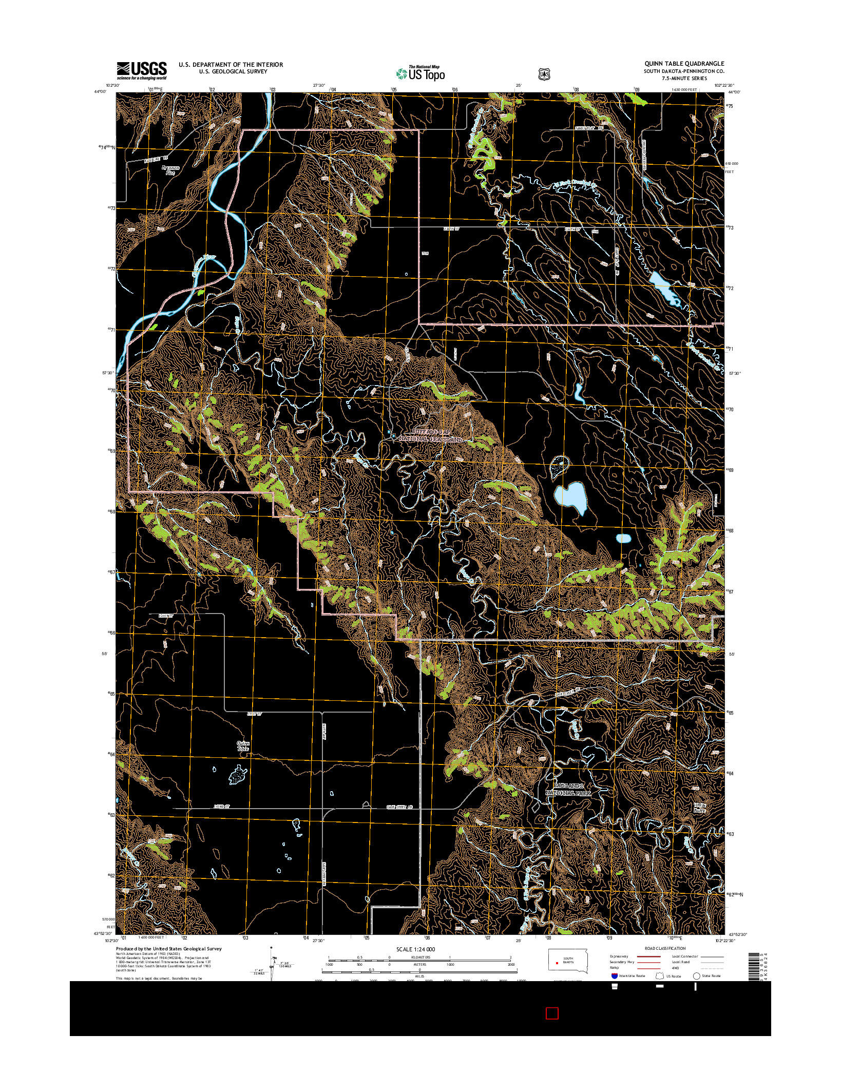 USGS US TOPO 7.5-MINUTE MAP FOR QUINN TABLE, SD 2015