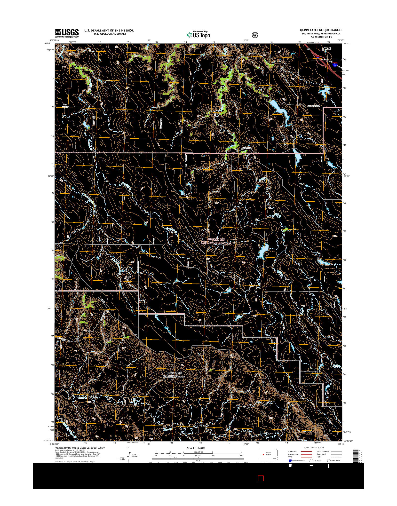USGS US TOPO 7.5-MINUTE MAP FOR QUINN TABLE NE, SD 2015