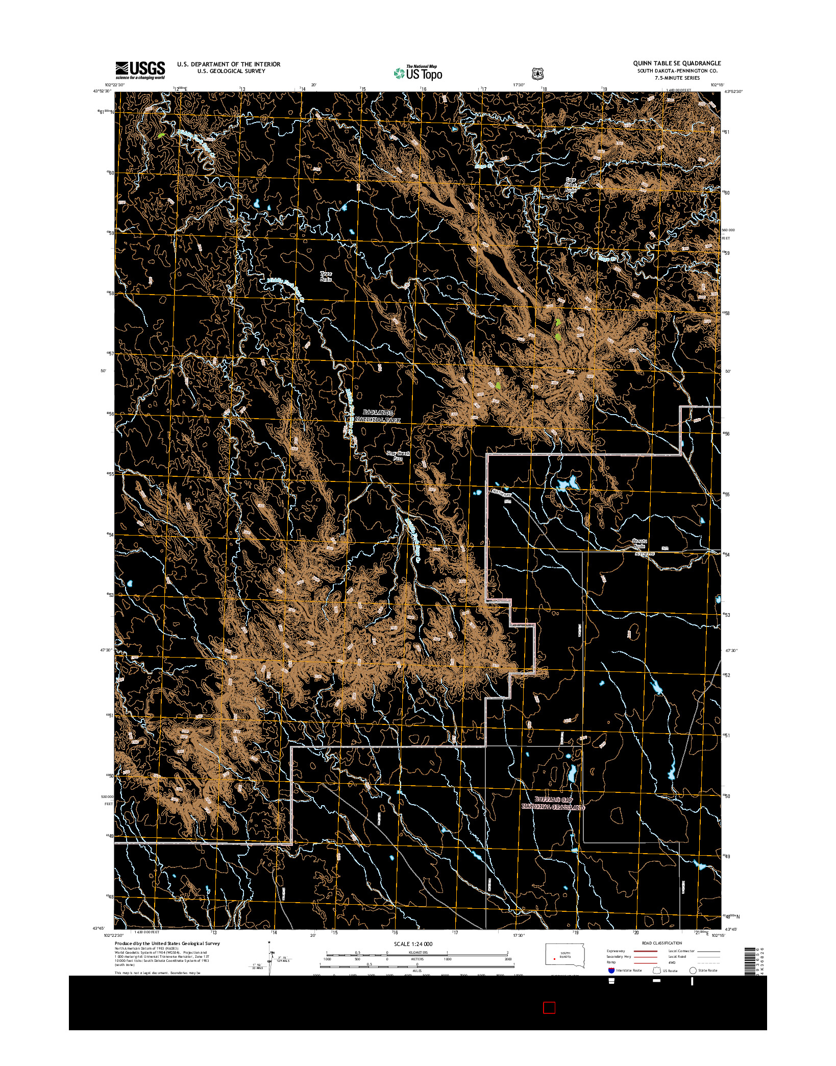 USGS US TOPO 7.5-MINUTE MAP FOR QUINN TABLE SE, SD 2015