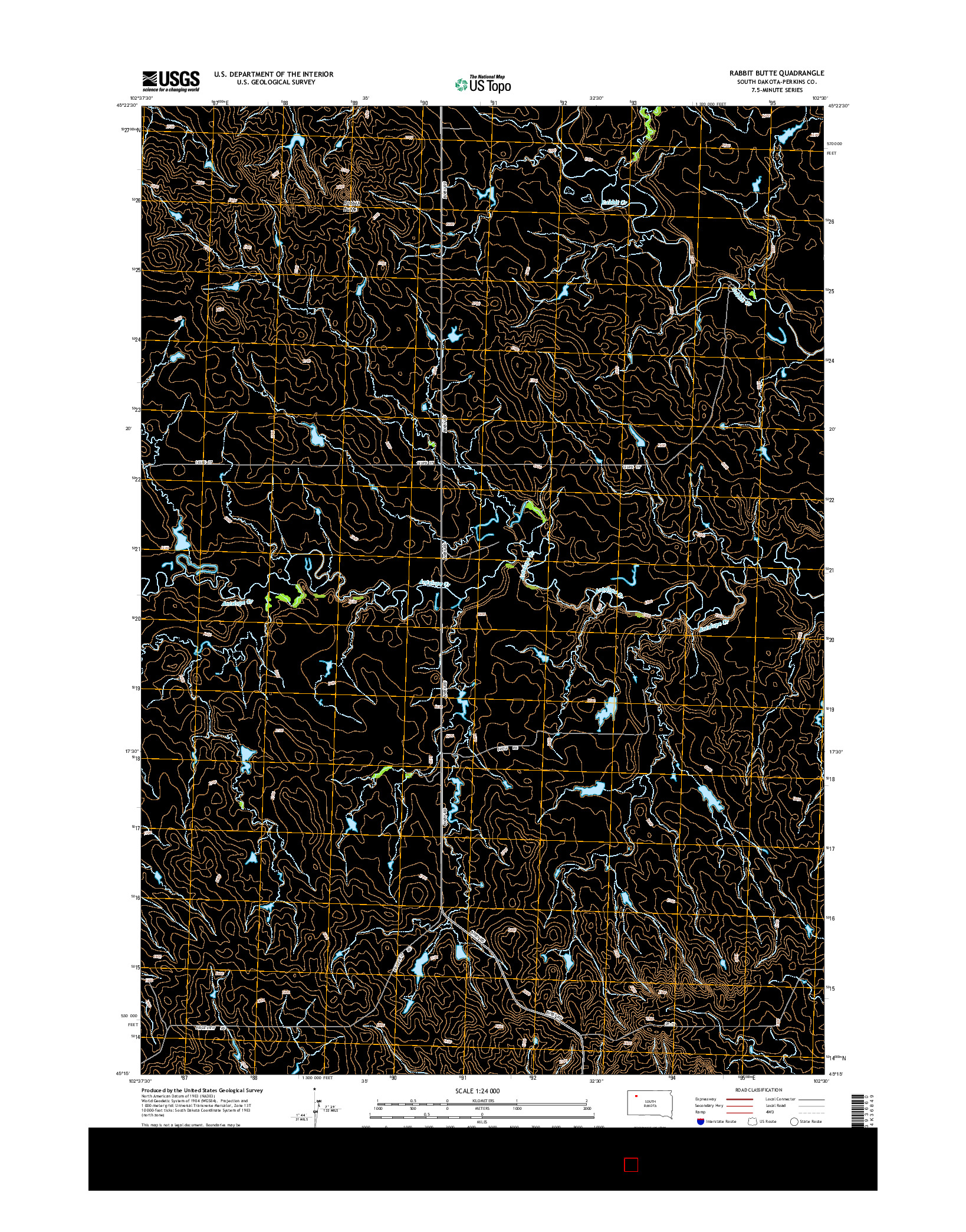 USGS US TOPO 7.5-MINUTE MAP FOR RABBIT BUTTE, SD 2015