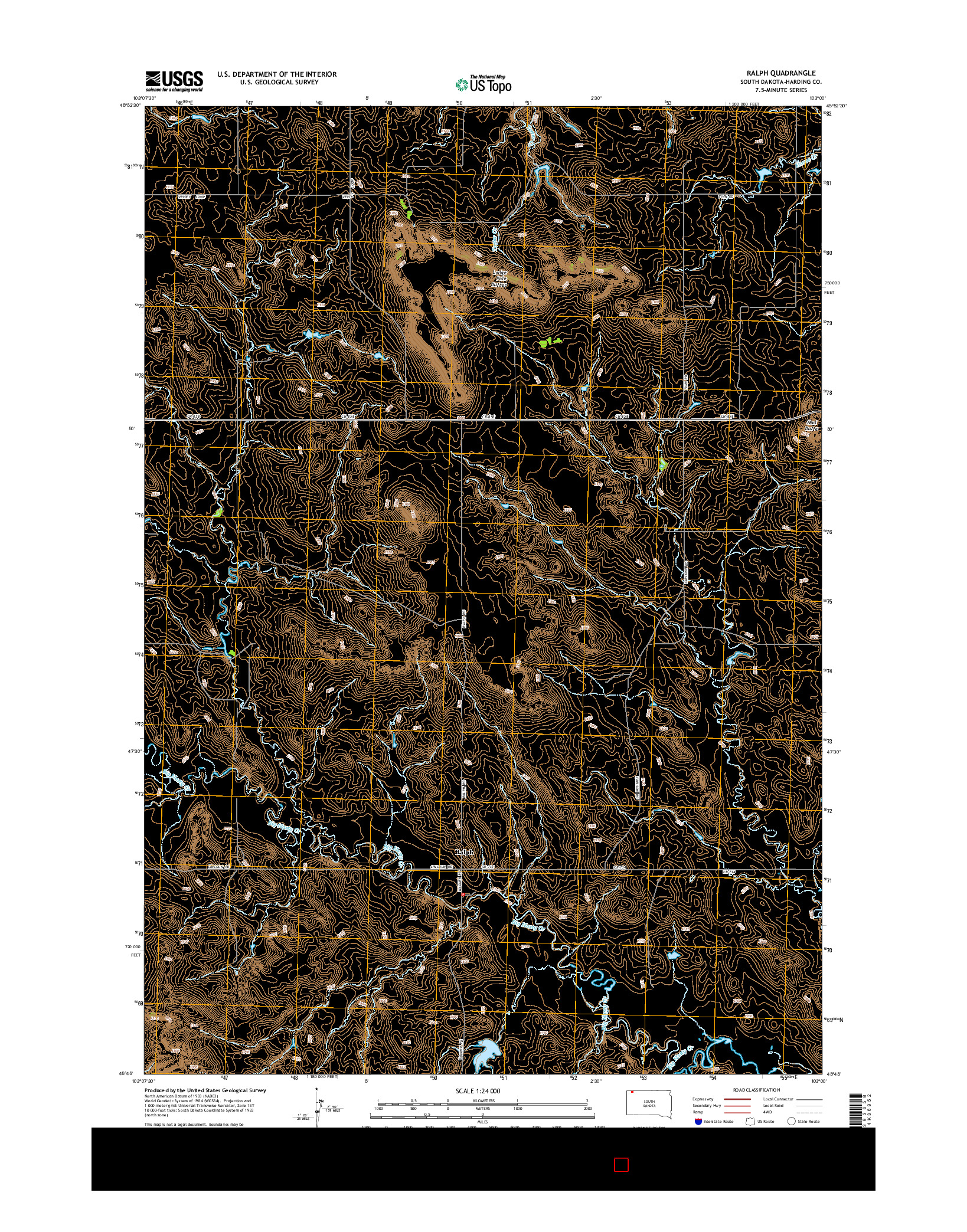 USGS US TOPO 7.5-MINUTE MAP FOR RALPH, SD 2015