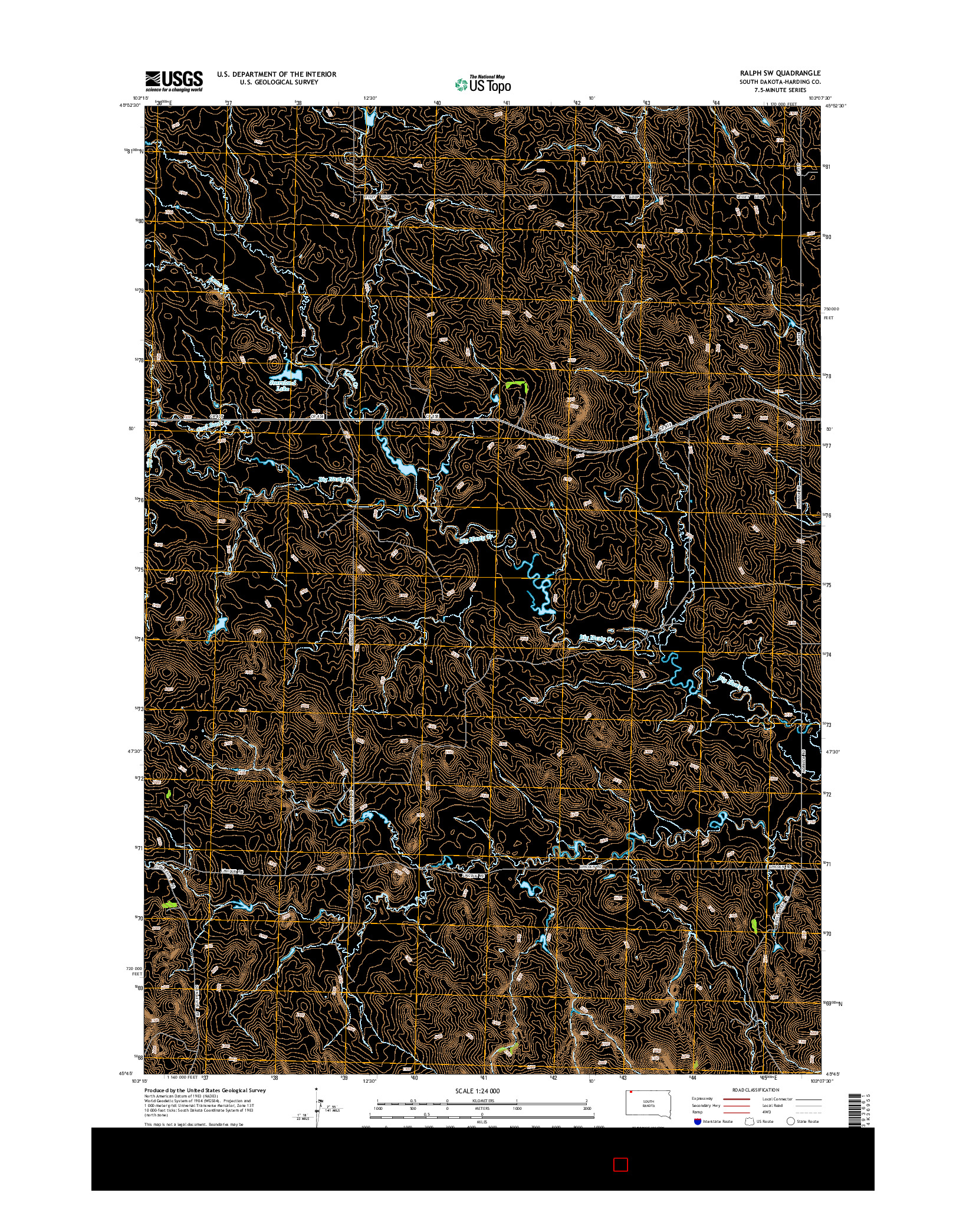 USGS US TOPO 7.5-MINUTE MAP FOR RALPH SW, SD 2015