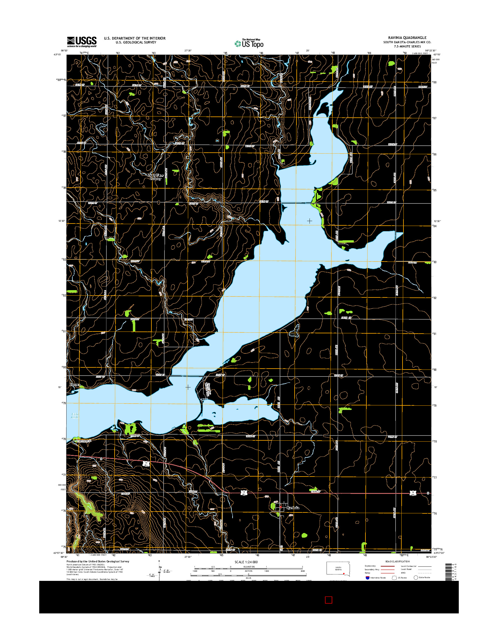 USGS US TOPO 7.5-MINUTE MAP FOR RAVINIA, SD 2015