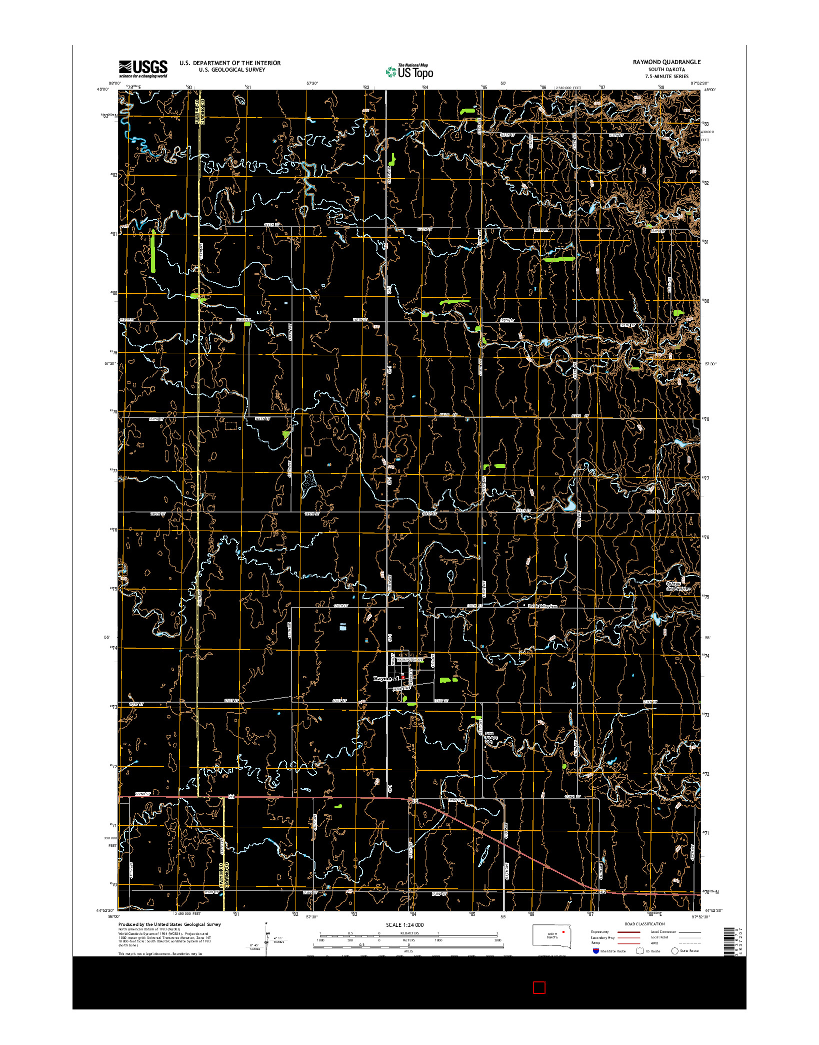 USGS US TOPO 7.5-MINUTE MAP FOR RAYMOND, SD 2015