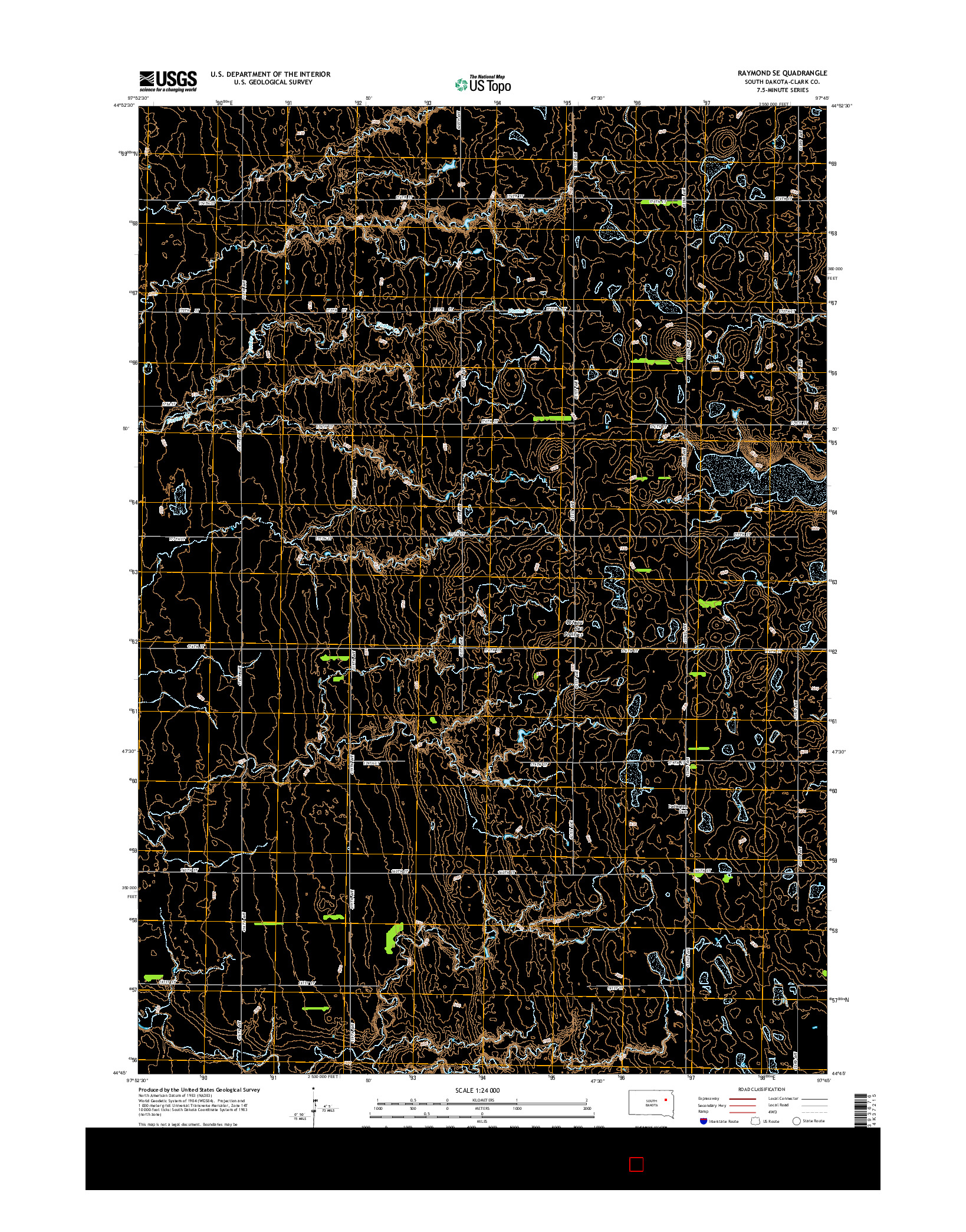 USGS US TOPO 7.5-MINUTE MAP FOR RAYMOND SE, SD 2015