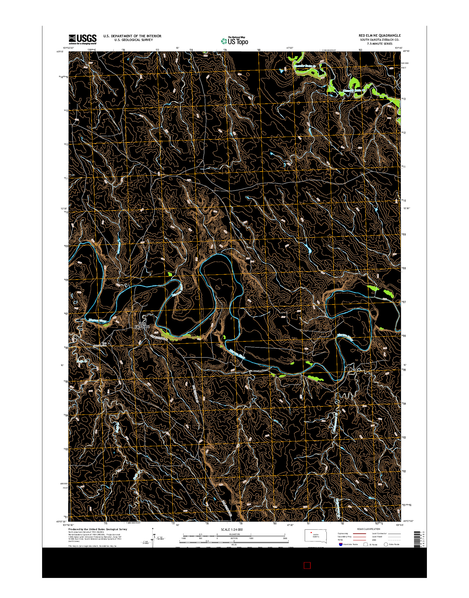 USGS US TOPO 7.5-MINUTE MAP FOR RED ELM NE, SD 2015