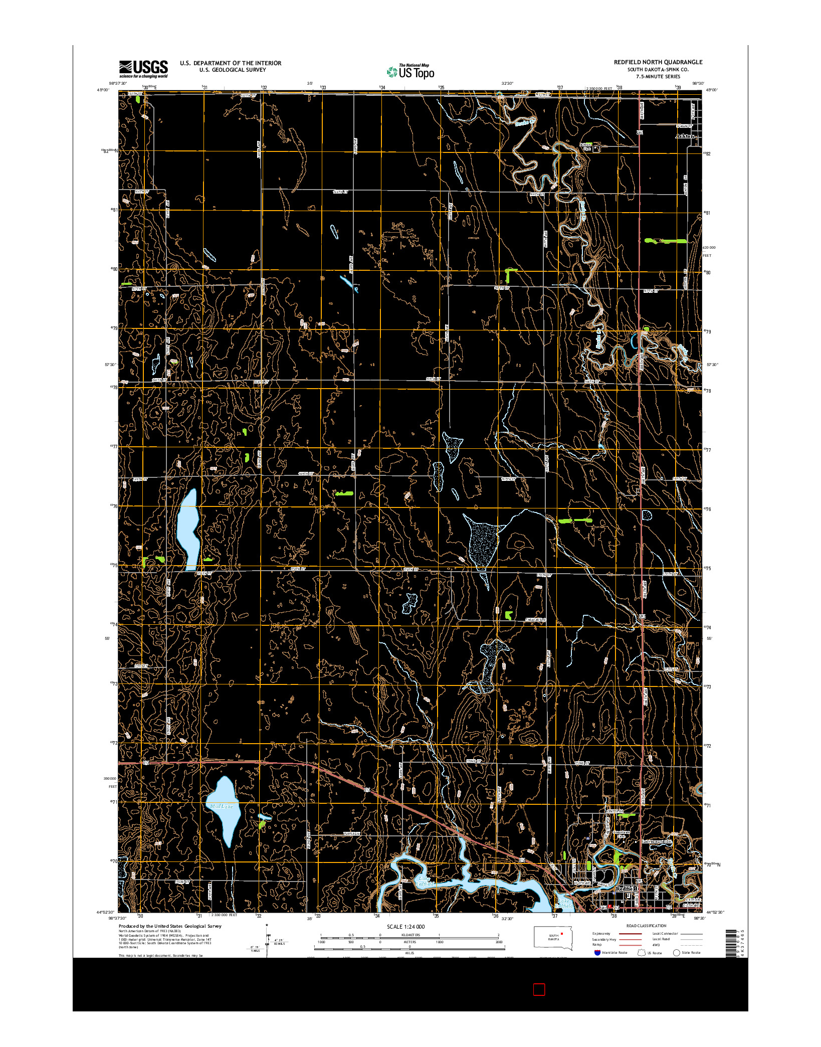 USGS US TOPO 7.5-MINUTE MAP FOR REDFIELD NORTH, SD 2015