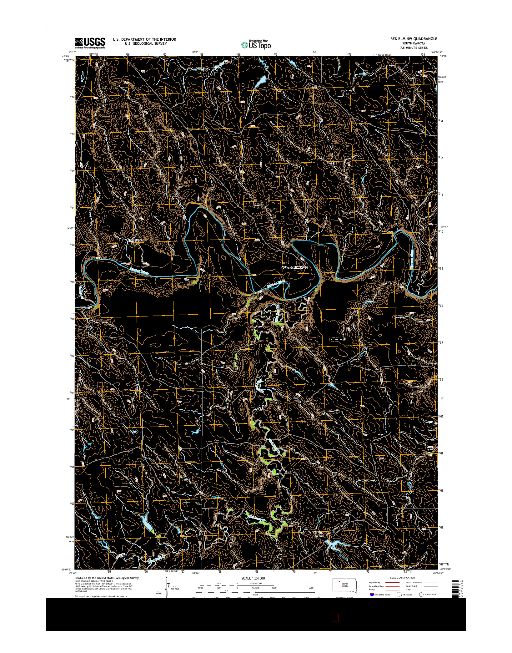 USGS US TOPO 7.5-MINUTE MAP FOR RED ELM NW, SD 2015