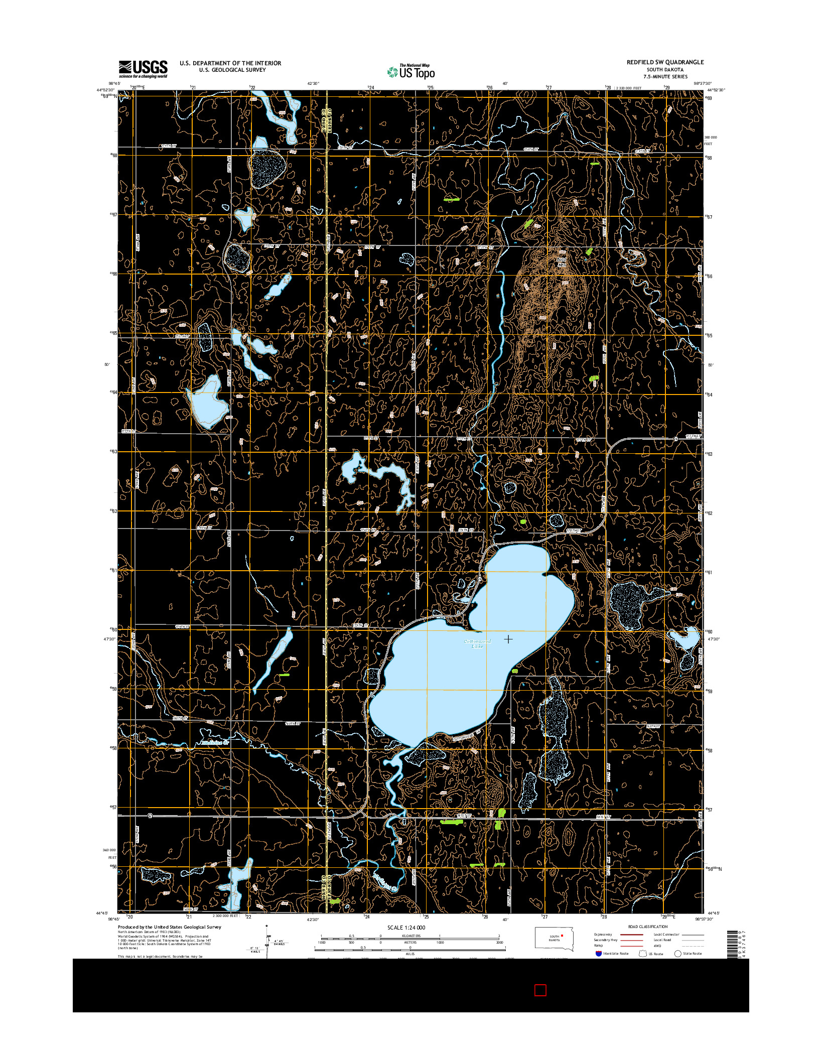 USGS US TOPO 7.5-MINUTE MAP FOR REDFIELD SW, SD 2015