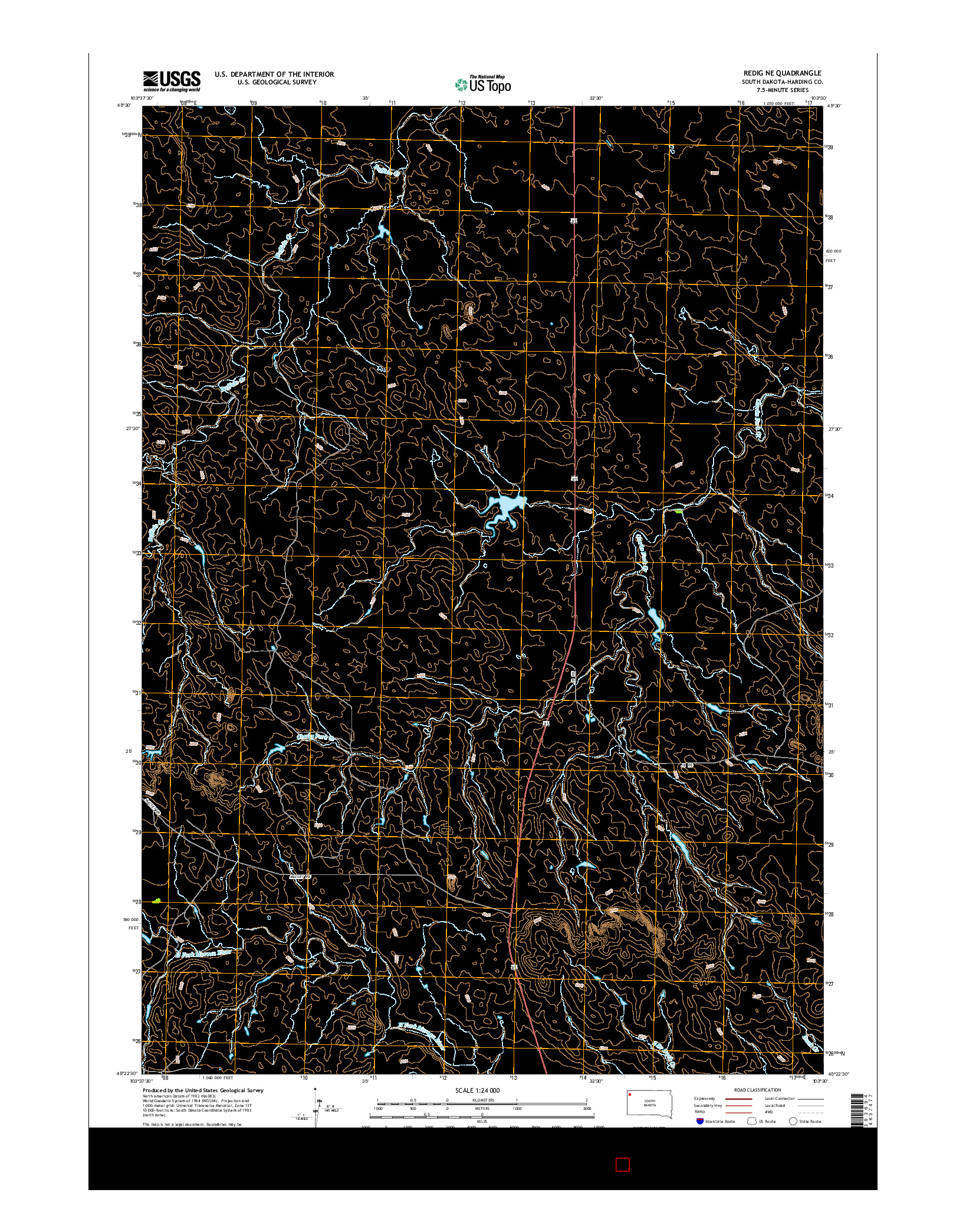 USGS US TOPO 7.5-MINUTE MAP FOR REDIG NE, SD 2015