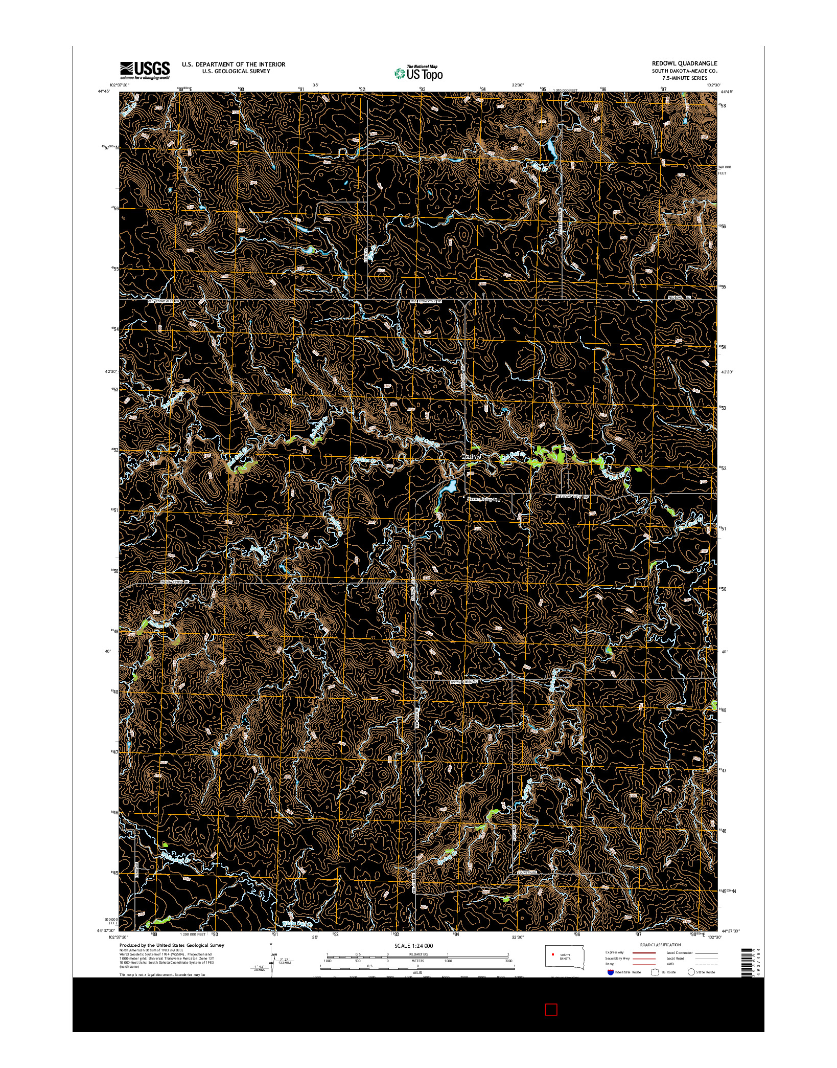 USGS US TOPO 7.5-MINUTE MAP FOR REDOWL, SD 2015