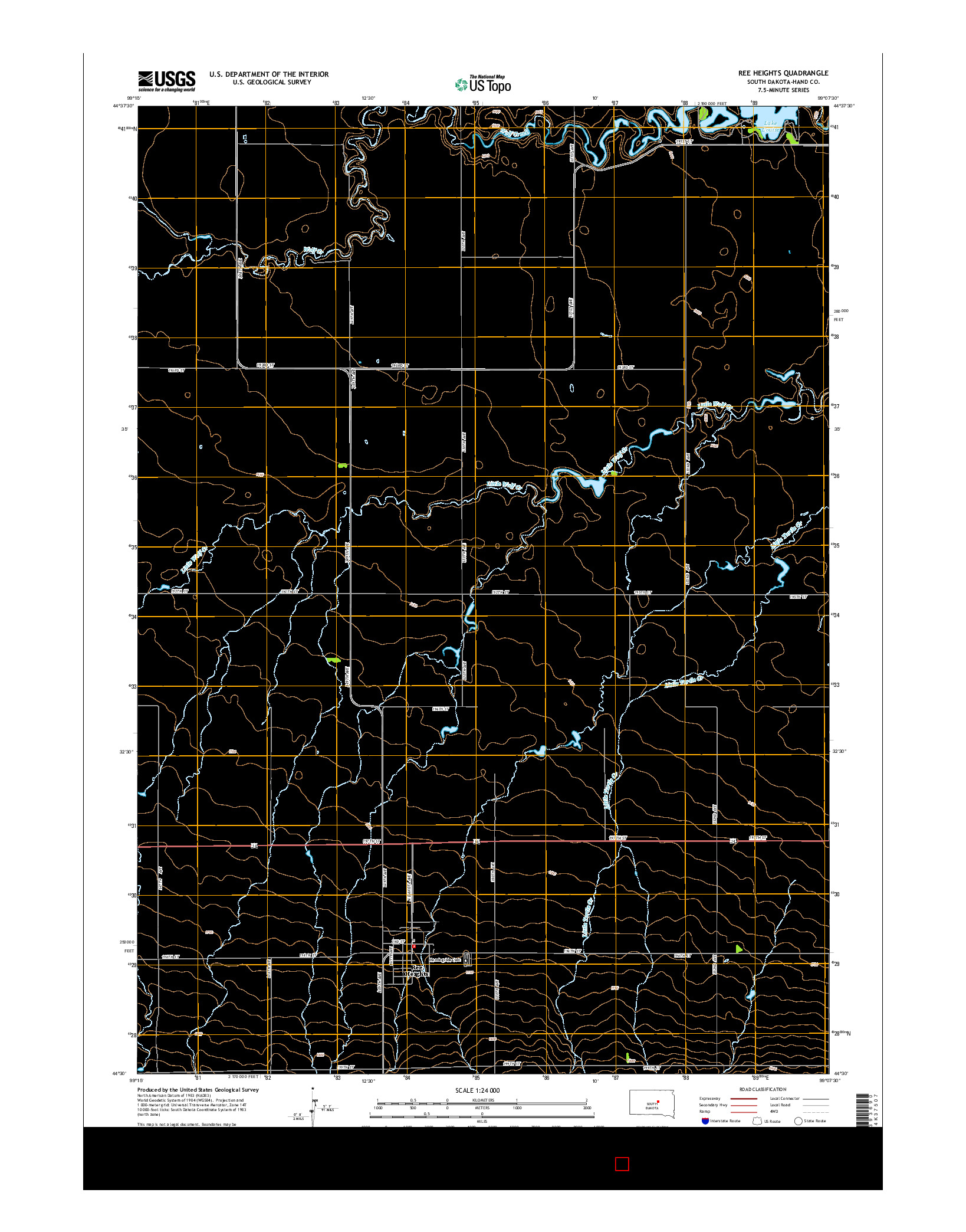 USGS US TOPO 7.5-MINUTE MAP FOR REE HEIGHTS, SD 2015