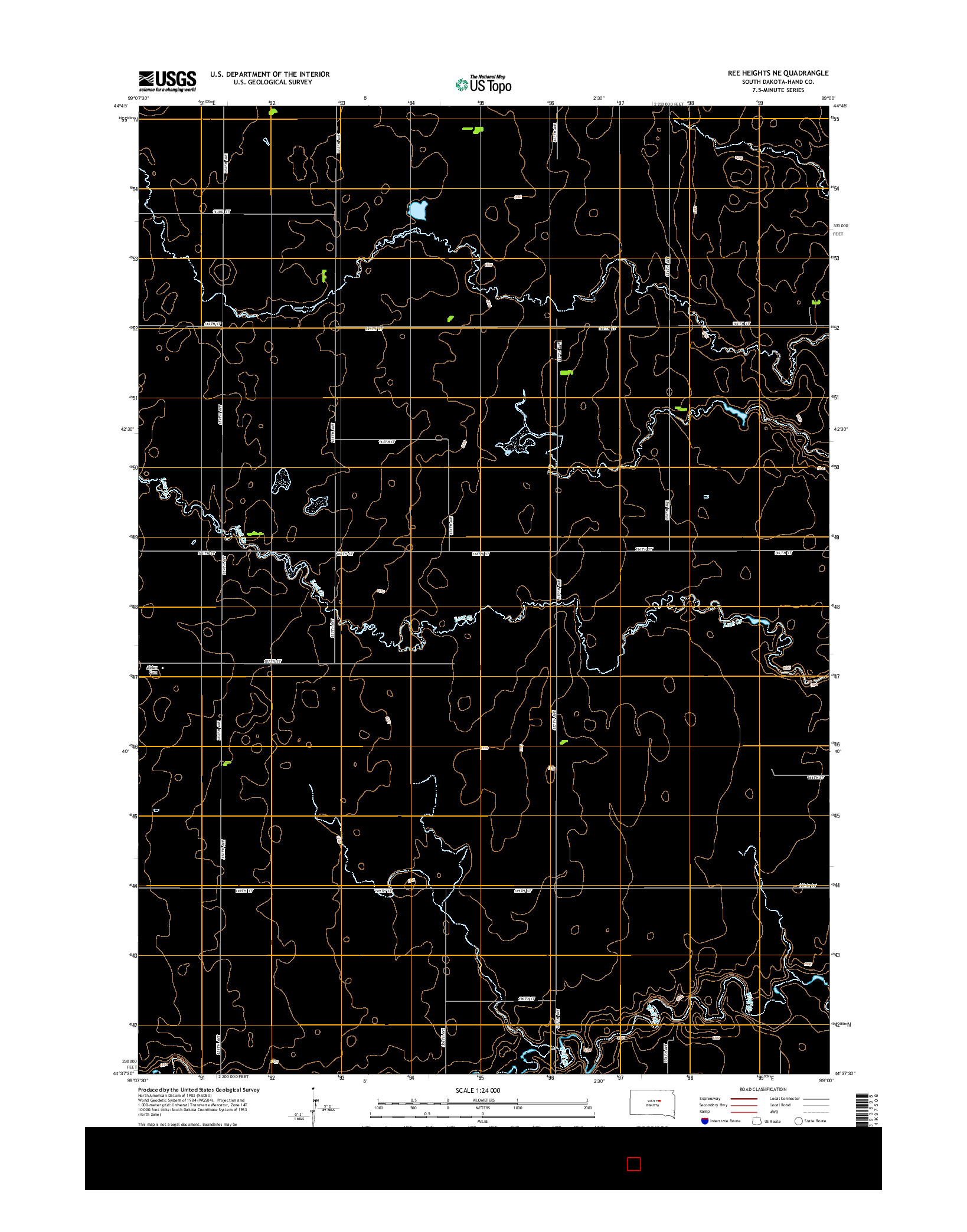 USGS US TOPO 7.5-MINUTE MAP FOR REE HEIGHTS NE, SD 2015