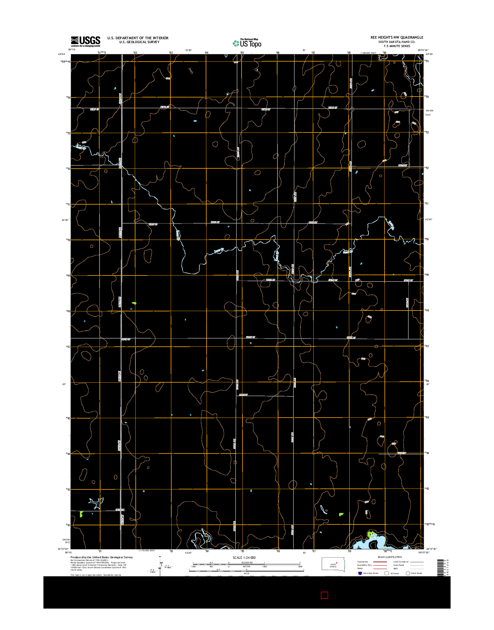 USGS US TOPO 7.5-MINUTE MAP FOR REE HEIGHTS NW, SD 2015