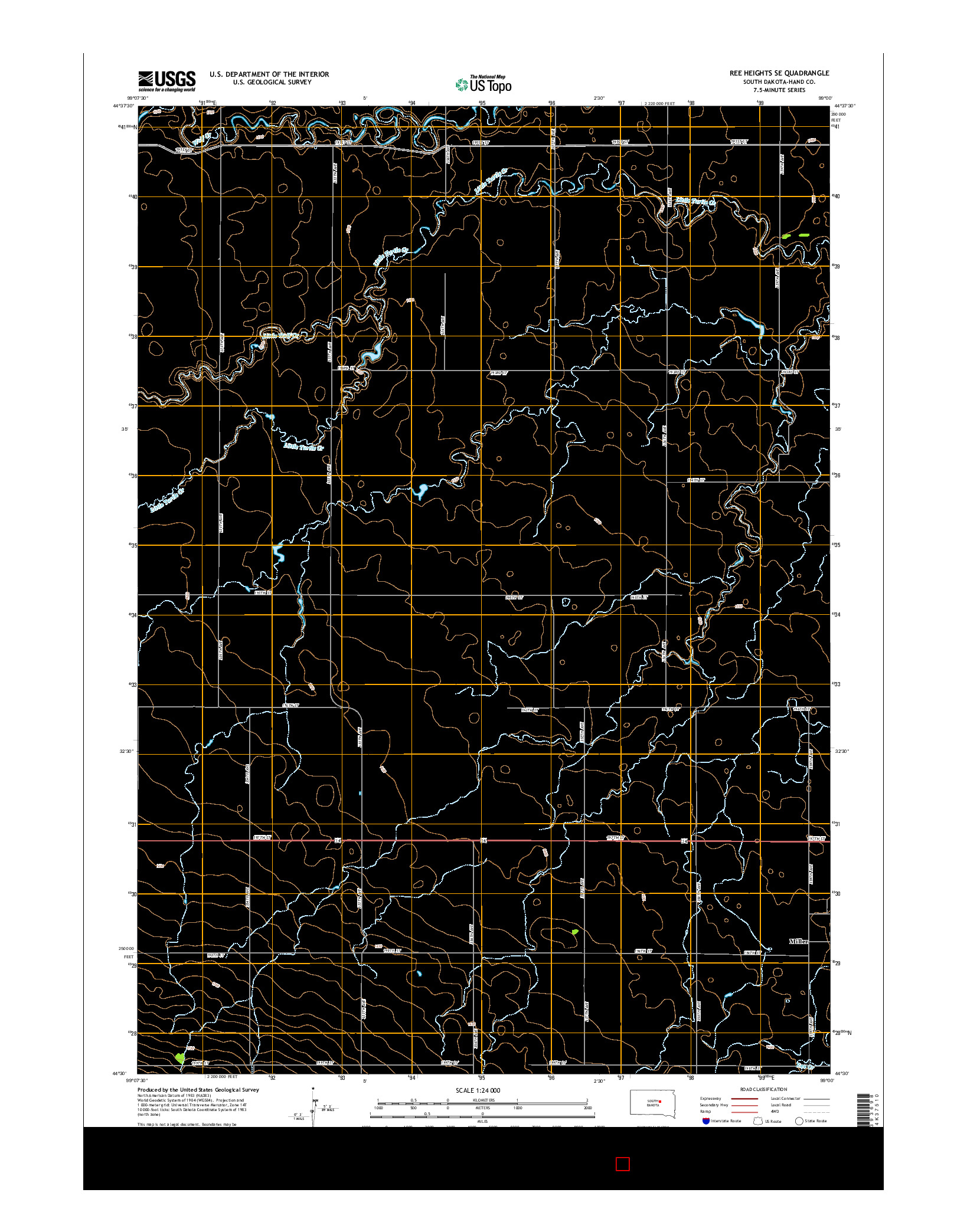 USGS US TOPO 7.5-MINUTE MAP FOR REE HEIGHTS SE, SD 2015