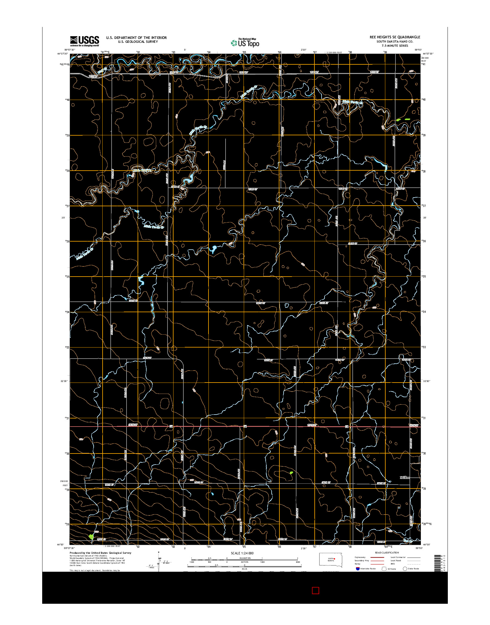USGS US TOPO 7.5-MINUTE MAP FOR REE HEIGHTS SE, SD 2015