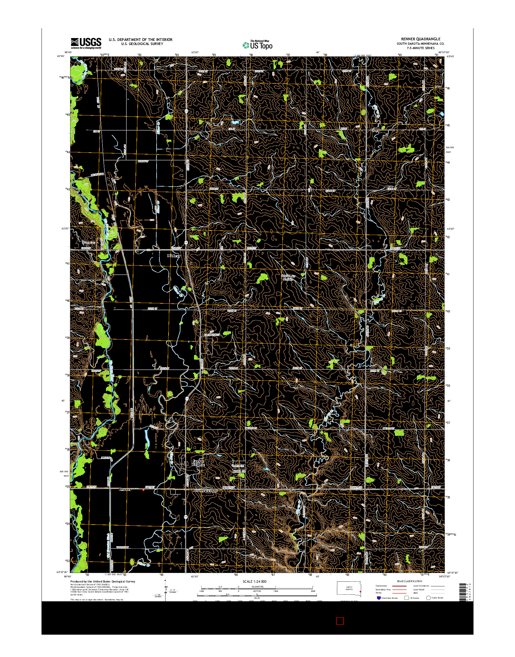 USGS US TOPO 7.5-MINUTE MAP FOR RENNER, SD 2015