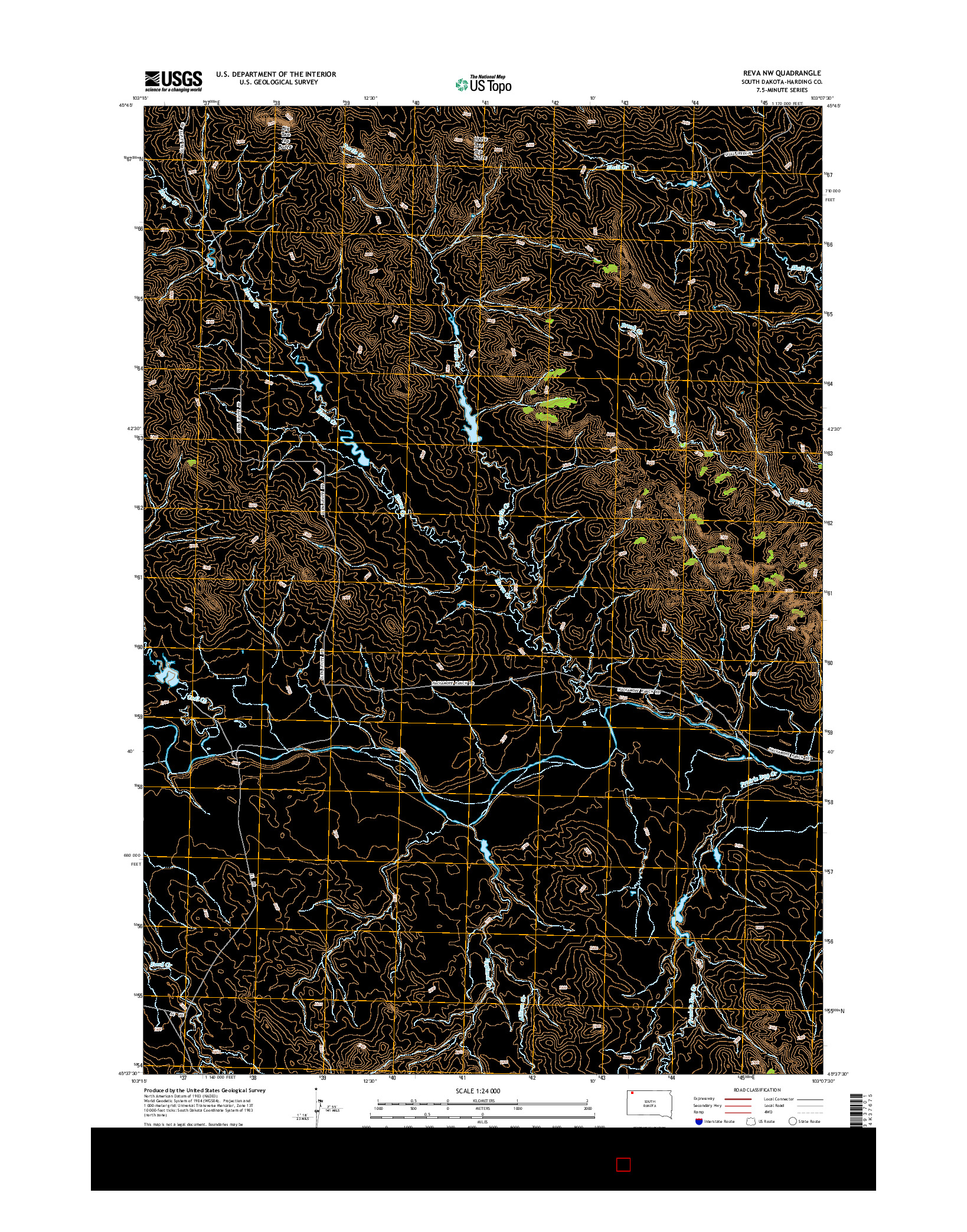 USGS US TOPO 7.5-MINUTE MAP FOR REVA NW, SD 2015