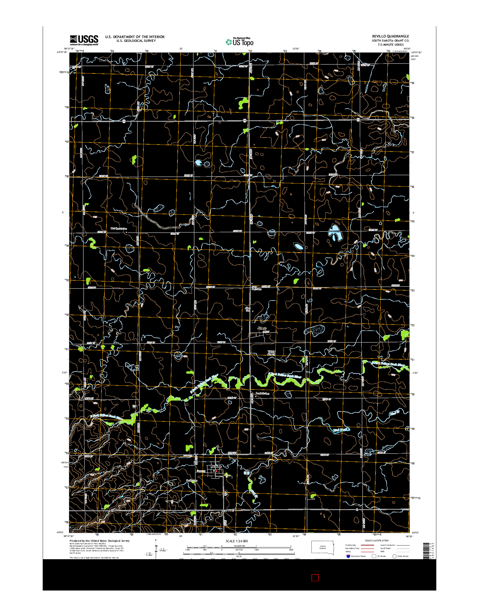 USGS US TOPO 7.5-MINUTE MAP FOR REVILLO, SD 2015