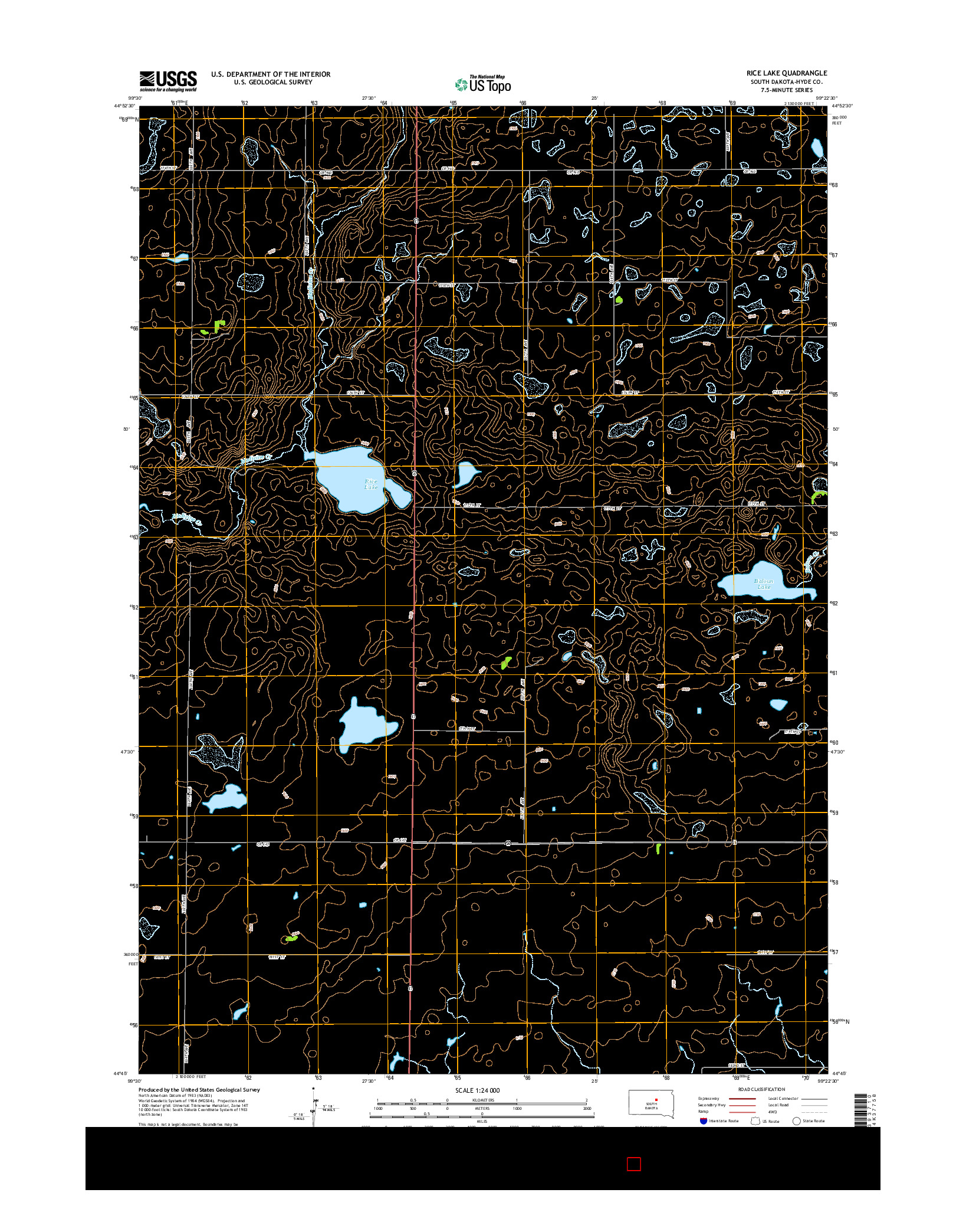 USGS US TOPO 7.5-MINUTE MAP FOR RICE LAKE, SD 2015