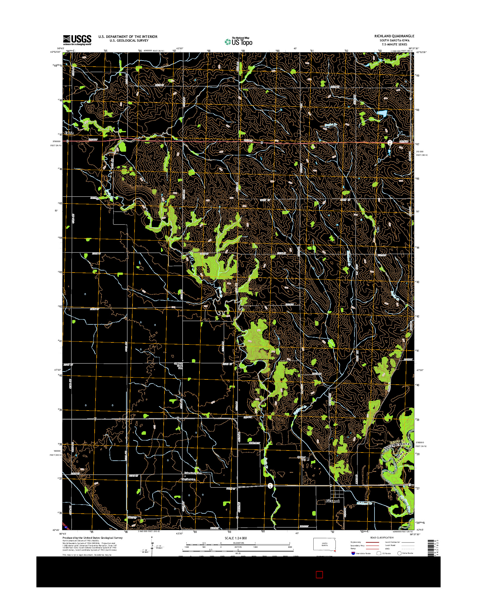 USGS US TOPO 7.5-MINUTE MAP FOR RICHLAND, SD-IA 2015