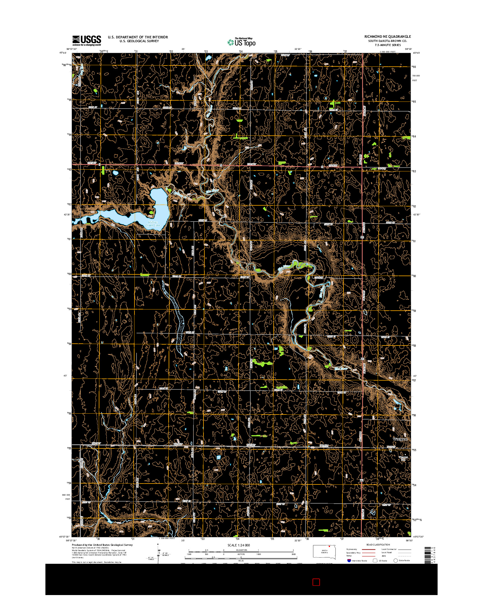 USGS US TOPO 7.5-MINUTE MAP FOR RICHMOND NE, SD 2015