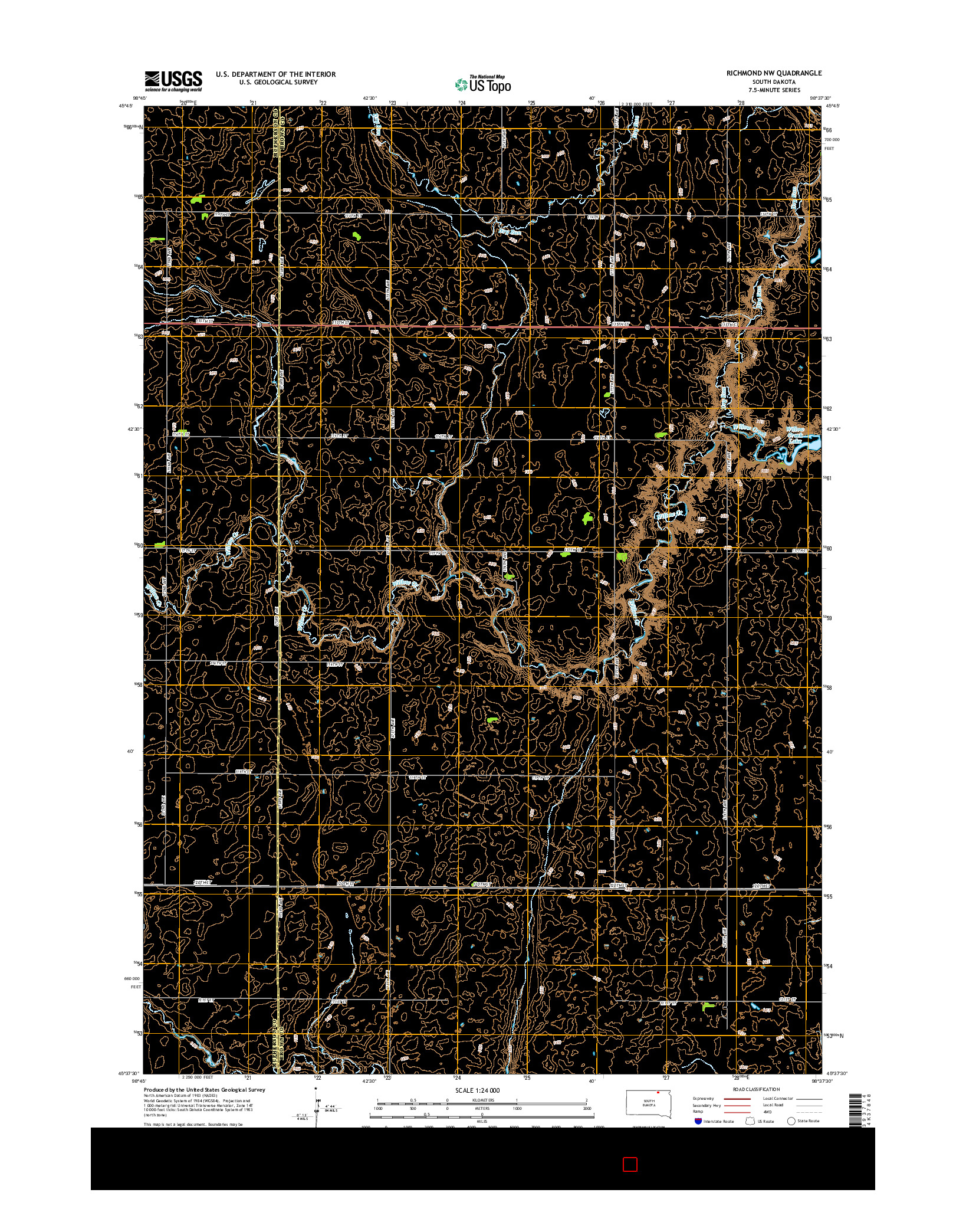 USGS US TOPO 7.5-MINUTE MAP FOR RICHMOND NW, SD 2015