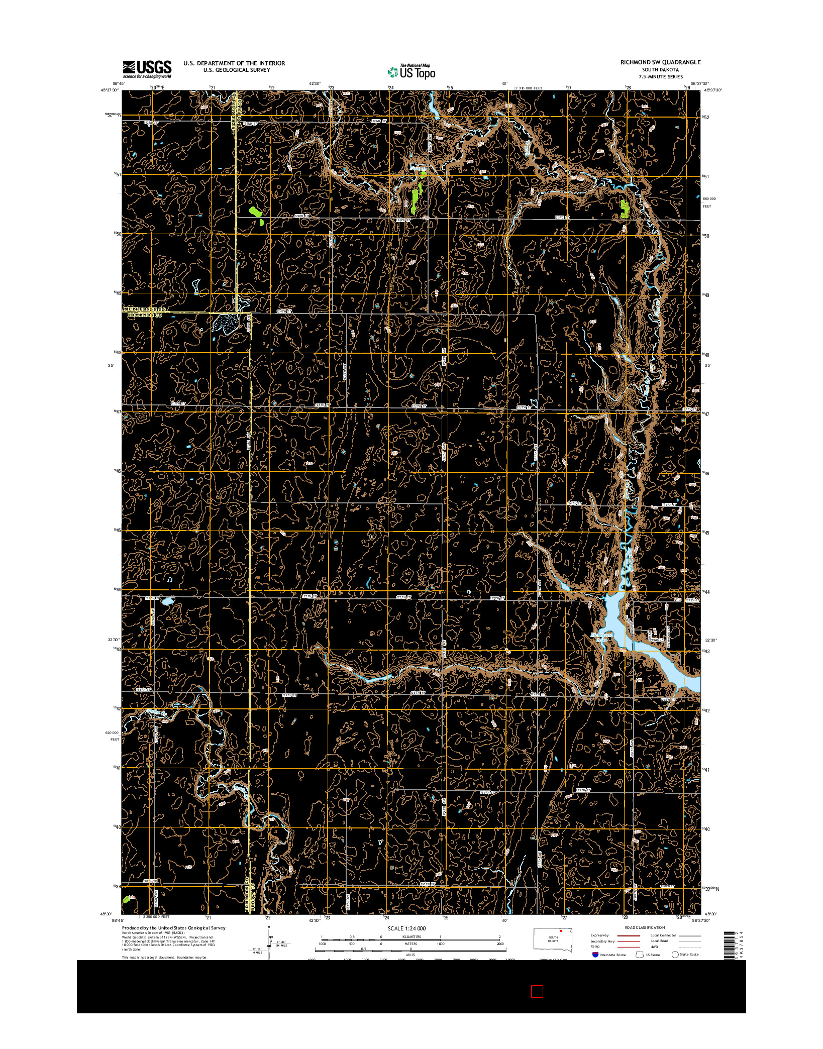 USGS US TOPO 7.5-MINUTE MAP FOR RICHMOND SW, SD 2015