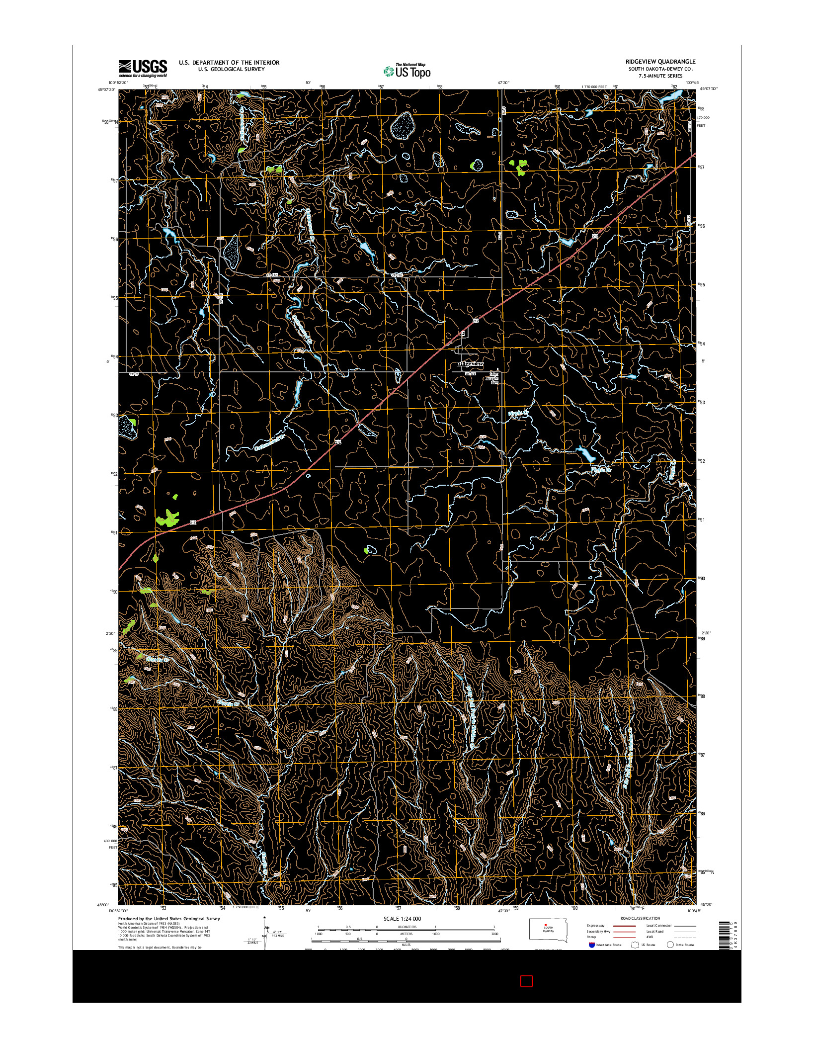 USGS US TOPO 7.5-MINUTE MAP FOR RIDGEVIEW, SD 2015