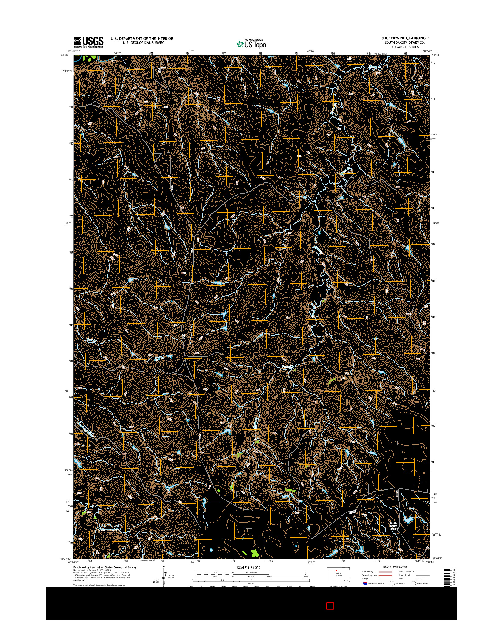 USGS US TOPO 7.5-MINUTE MAP FOR RIDGEVIEW NE, SD 2015