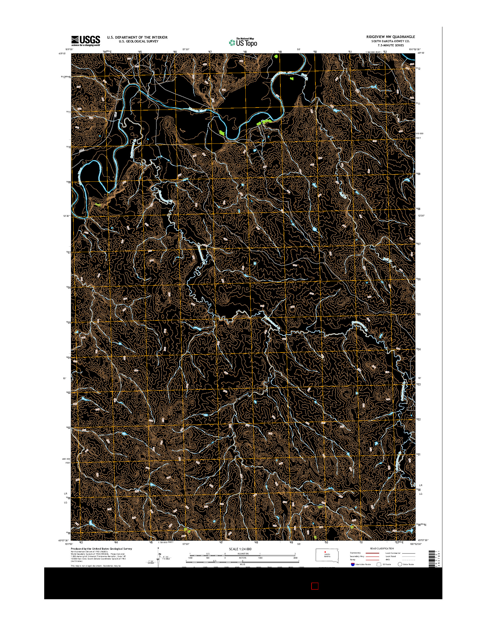 USGS US TOPO 7.5-MINUTE MAP FOR RIDGEVIEW NW, SD 2015
