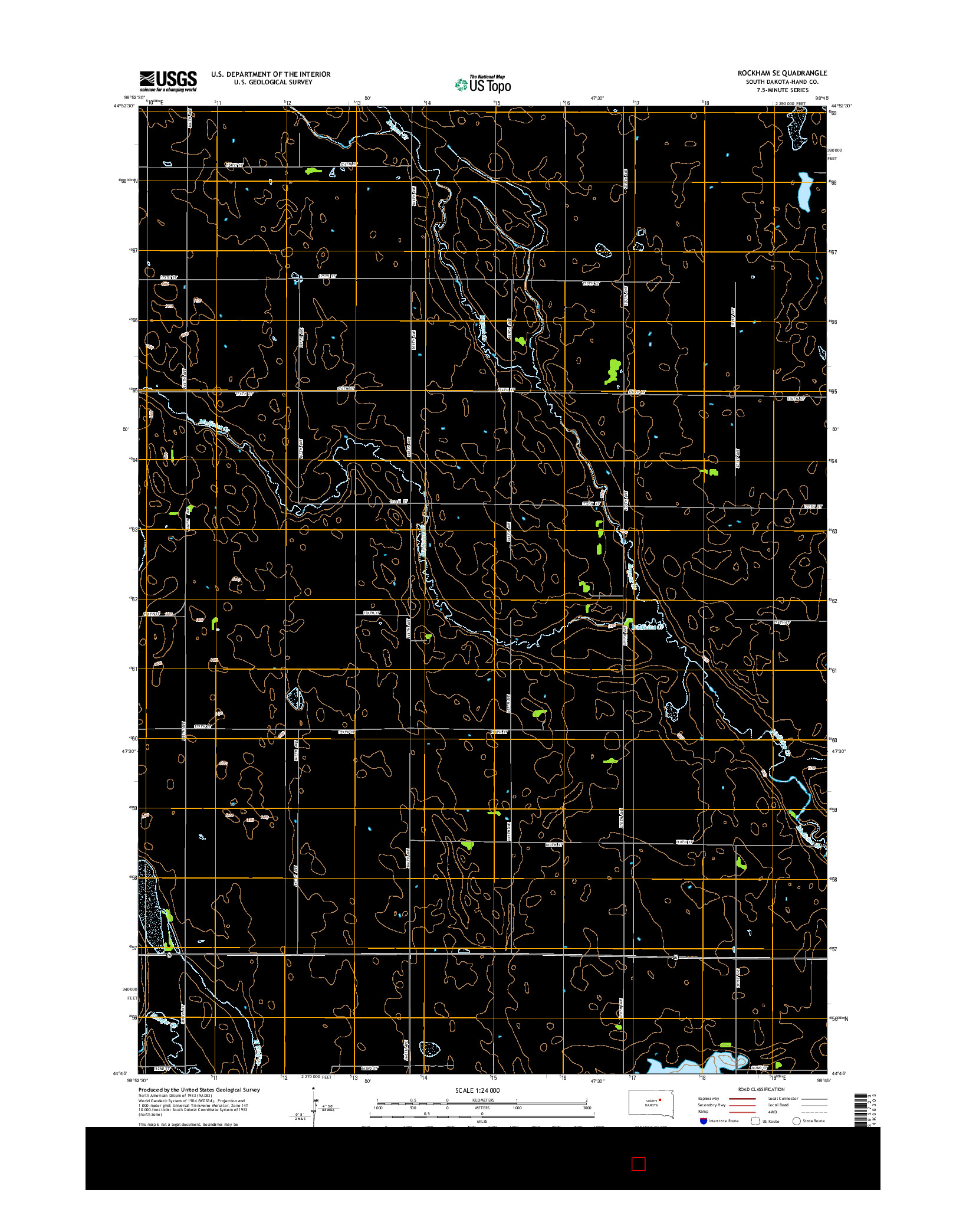 USGS US TOPO 7.5-MINUTE MAP FOR ROCKHAM SE, SD 2015