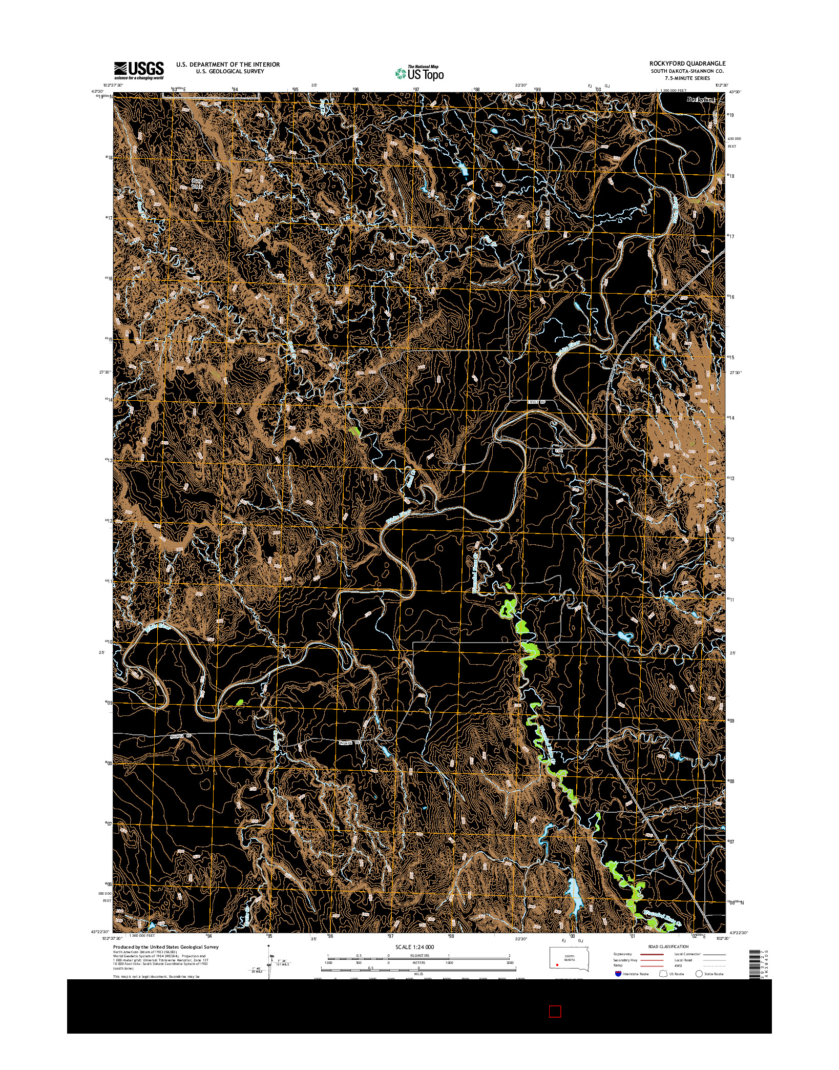 USGS US TOPO 7.5-MINUTE MAP FOR ROCKYFORD, SD 2015
