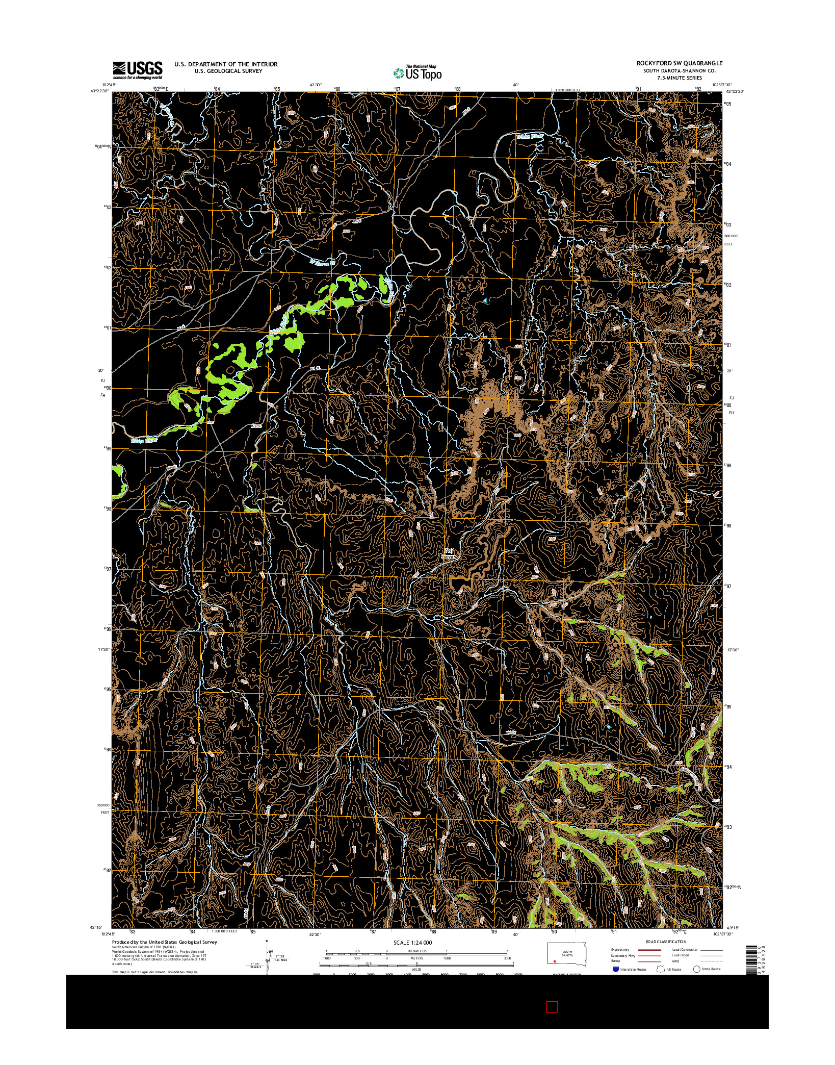 USGS US TOPO 7.5-MINUTE MAP FOR ROCKYFORD SW, SD 2015