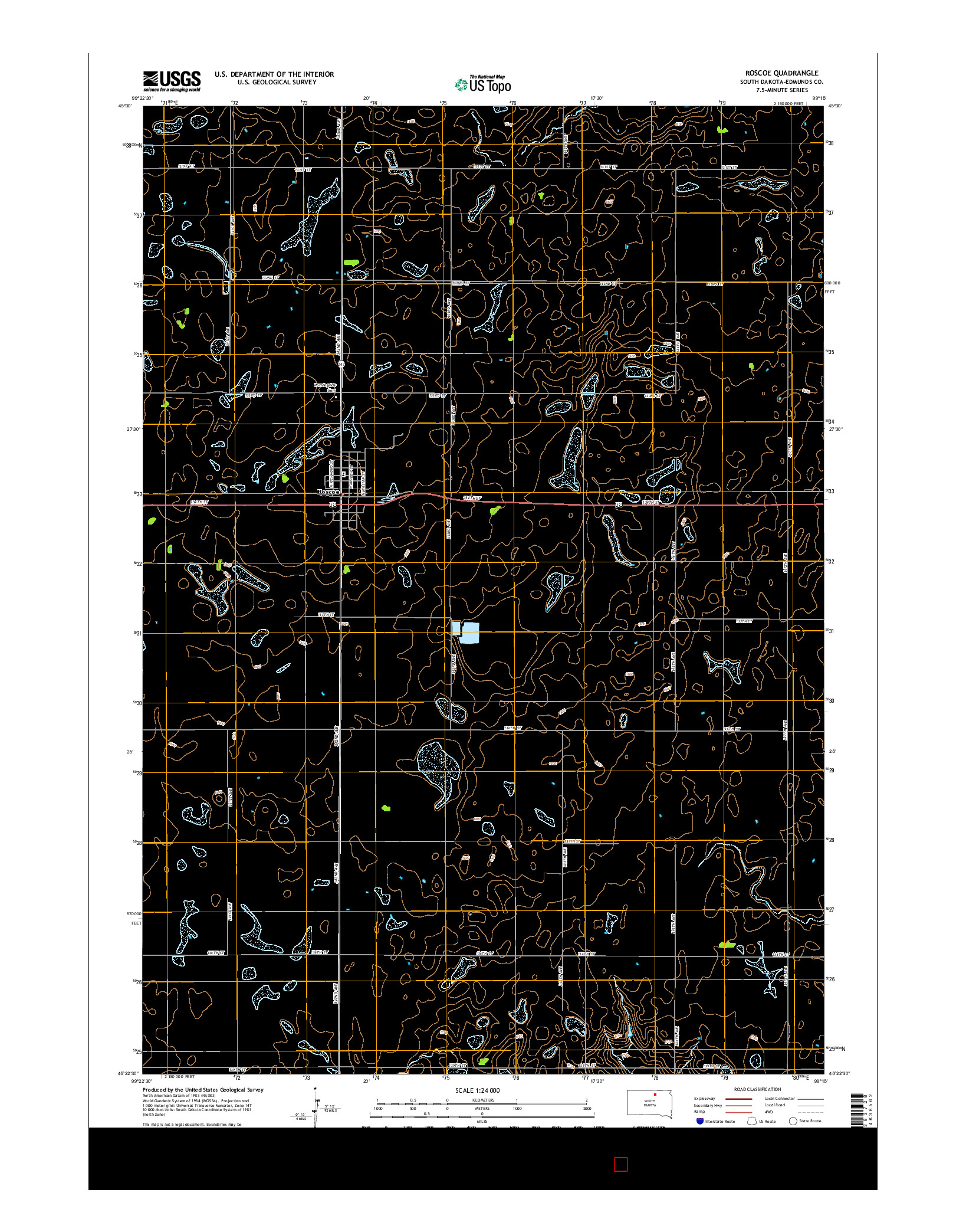 USGS US TOPO 7.5-MINUTE MAP FOR ROSCOE, SD 2015