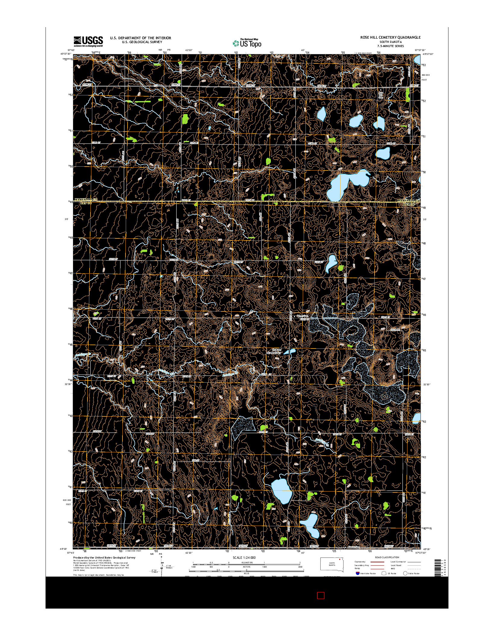 USGS US TOPO 7.5-MINUTE MAP FOR ROSE HILL CEMETERY, SD 2015
