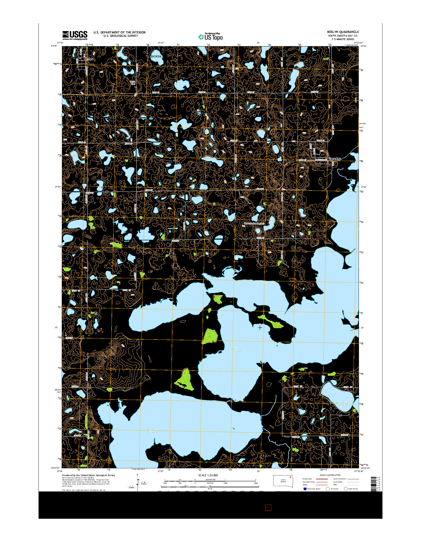 USGS US TOPO 7.5-MINUTE MAP FOR ROSLYN, SD 2015