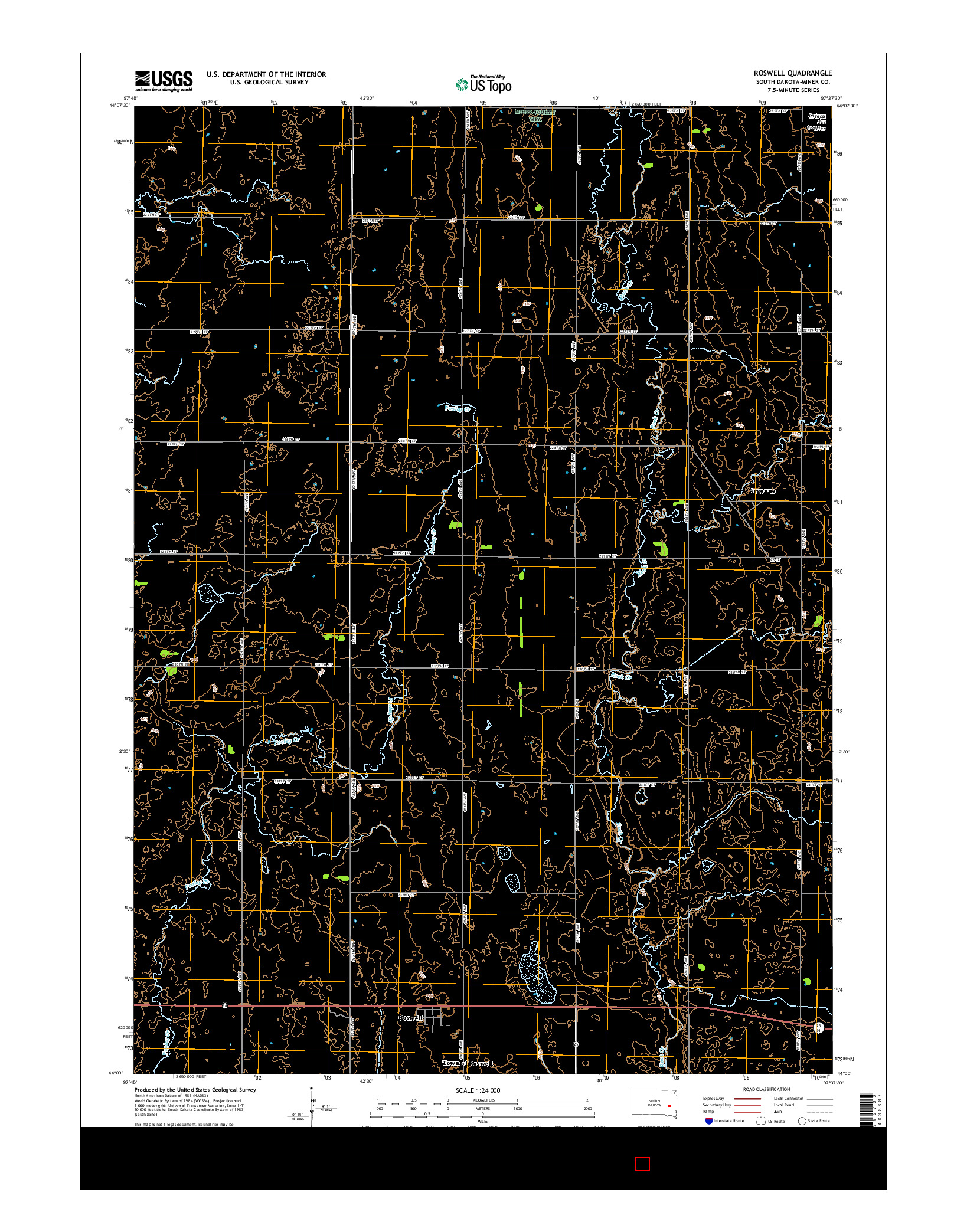 USGS US TOPO 7.5-MINUTE MAP FOR ROSWELL, SD 2015